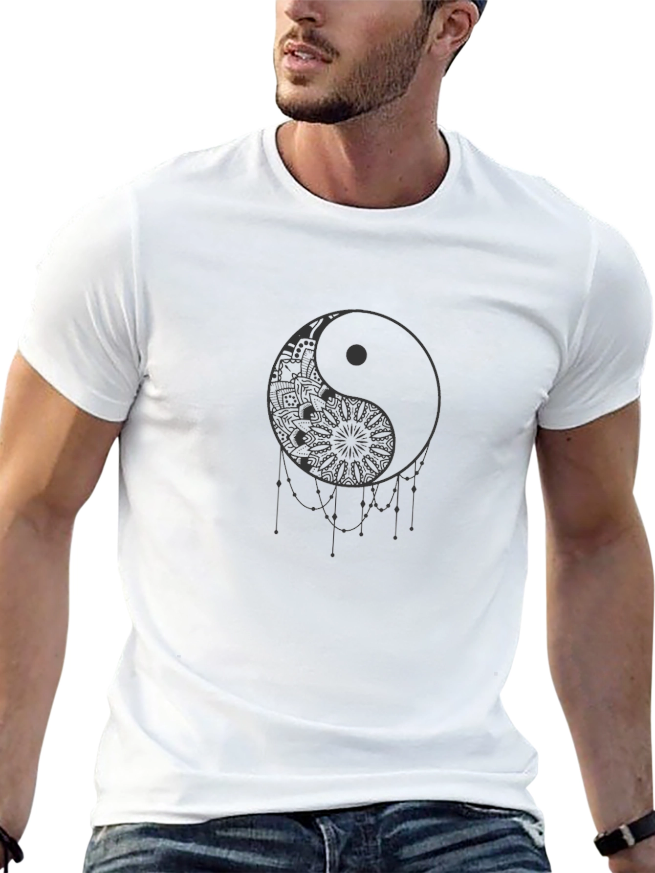 Yin Yang Mandala Graphic T-Shirt - Stylish Comfort