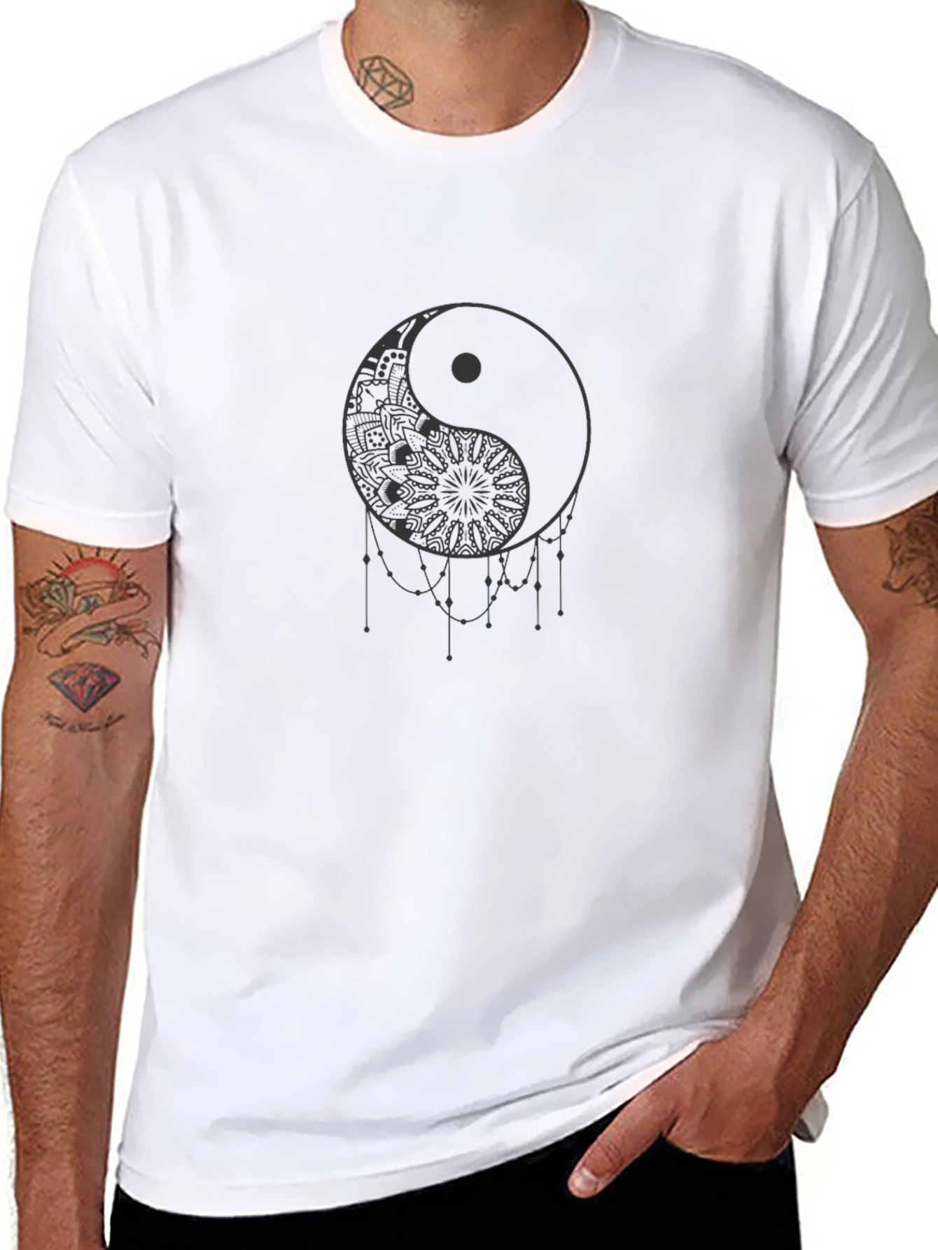 Yin Yang Mandala Graphic T-Shirt - Stylish Comfort