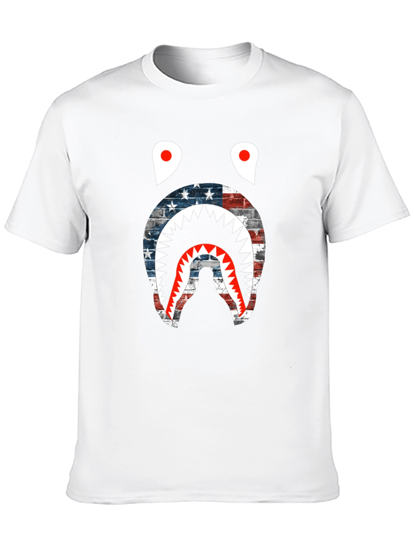 American Flag Shark Graphic T-Shirt