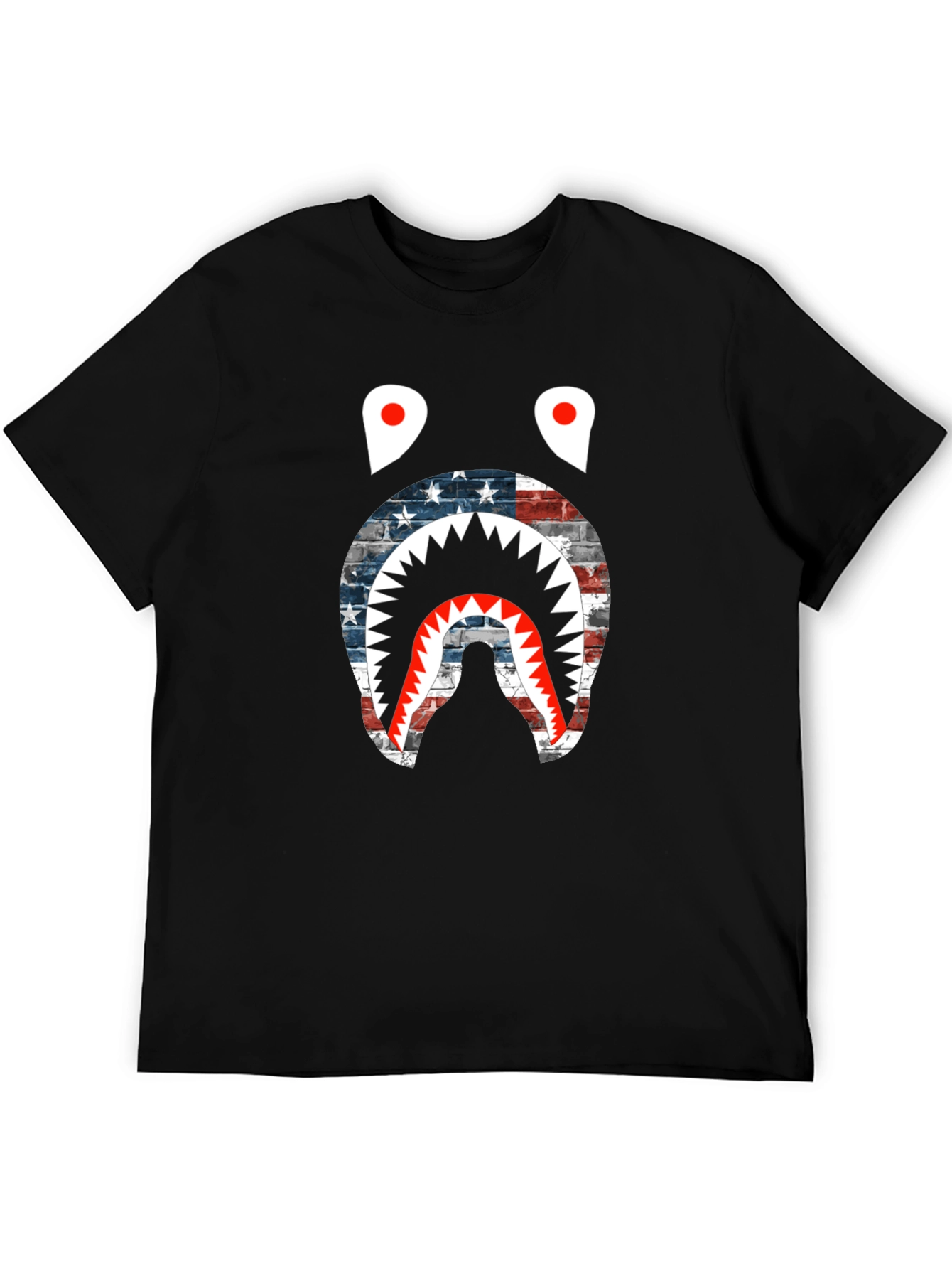 American Flag Shark Graphic T-Shirt