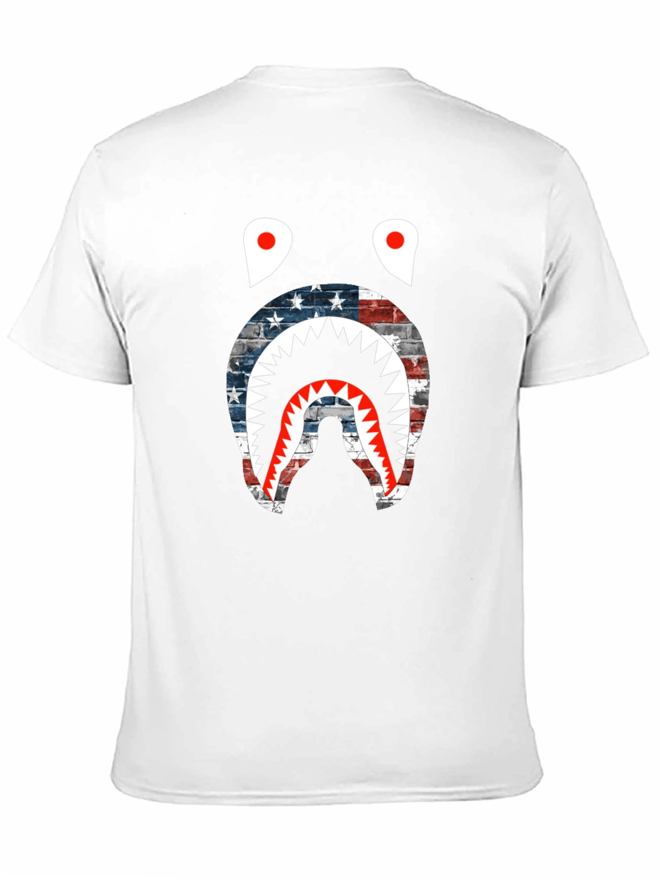 American Flag Shark Graphic T-Shirt