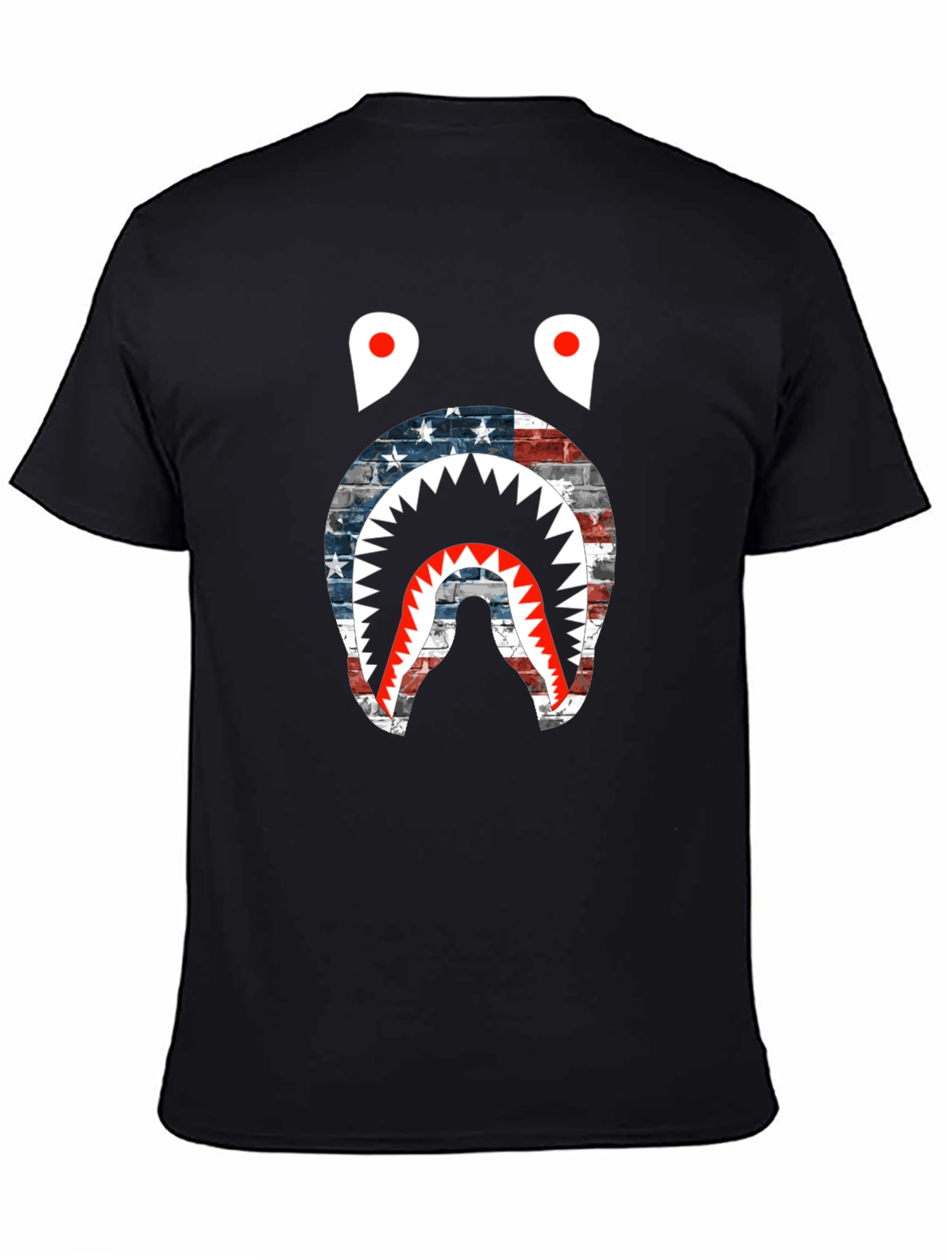 American Flag Shark Graphic T-Shirt