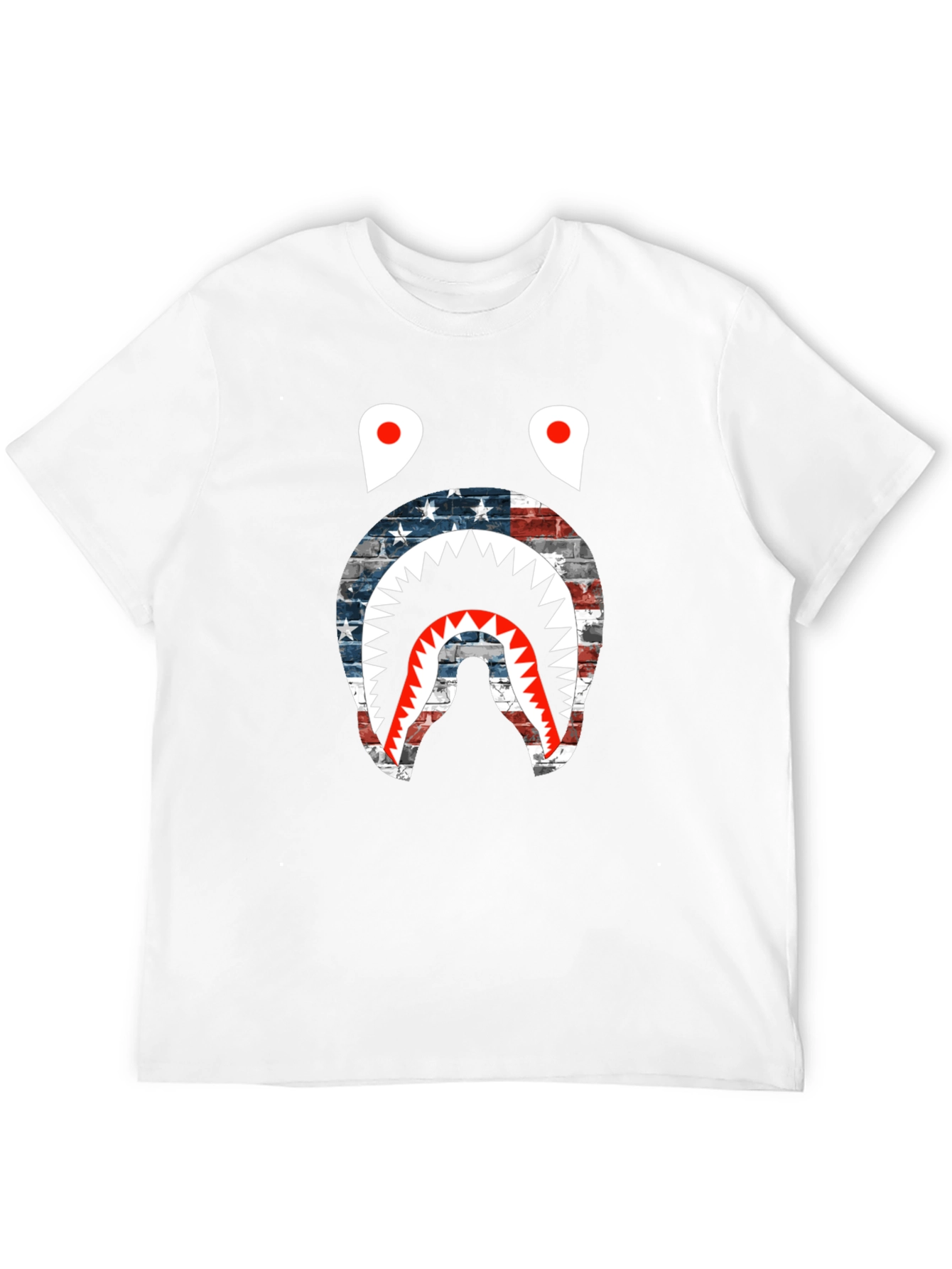 American Flag Shark Graphic T-Shirt