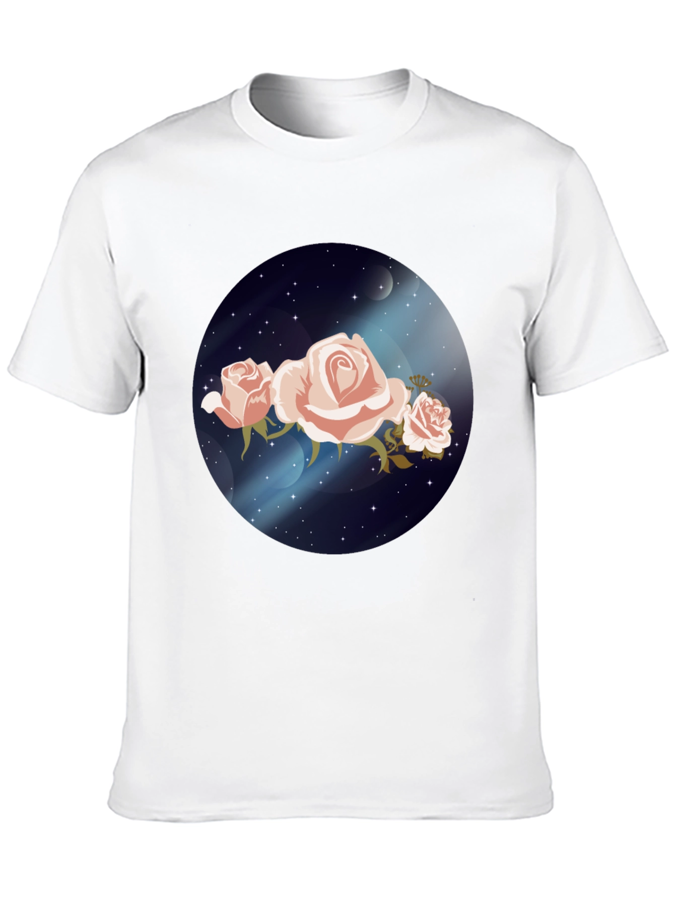 Floral Galaxy Black T-Shirt