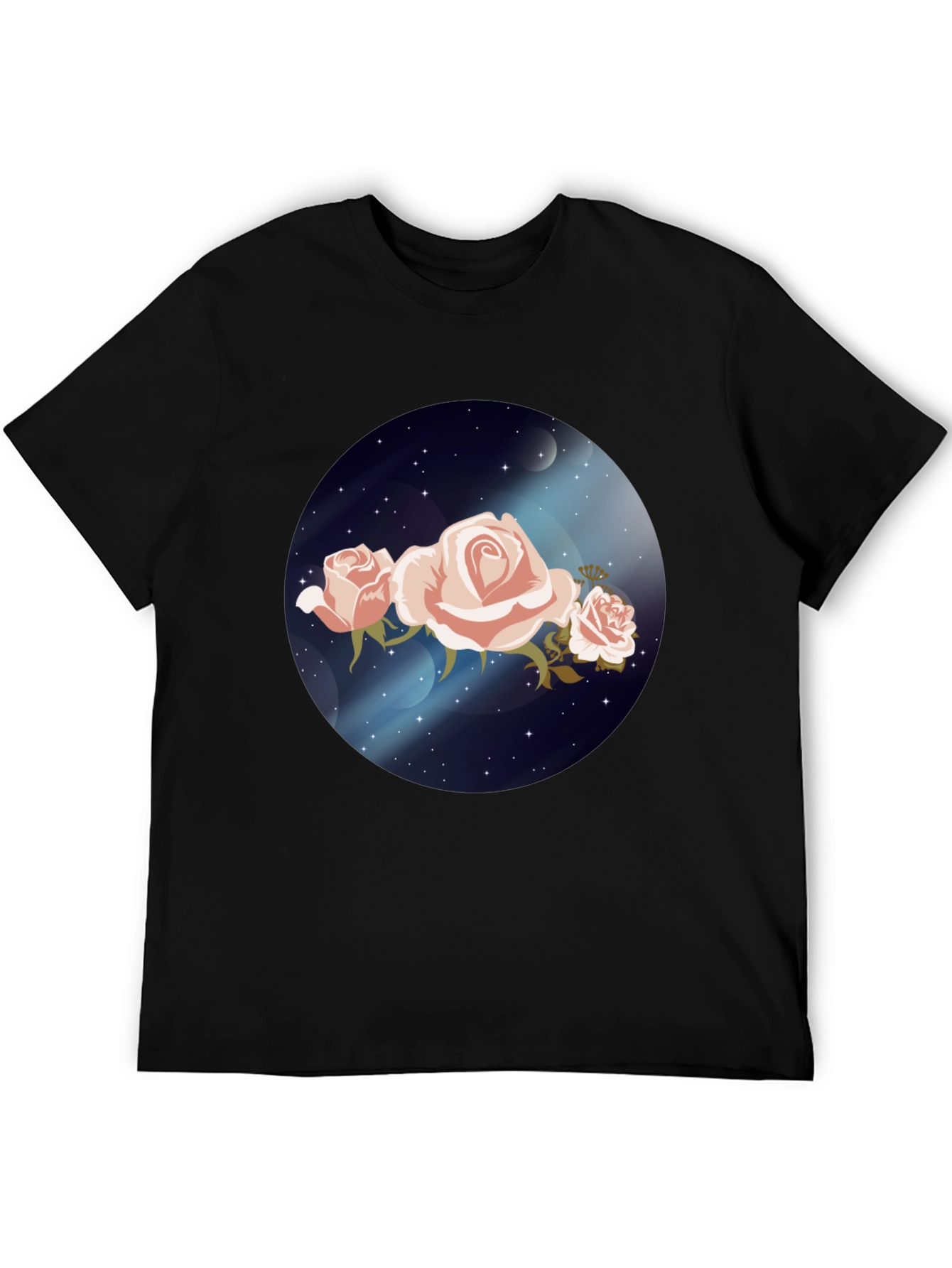 Floral Galaxy Black T-Shirt