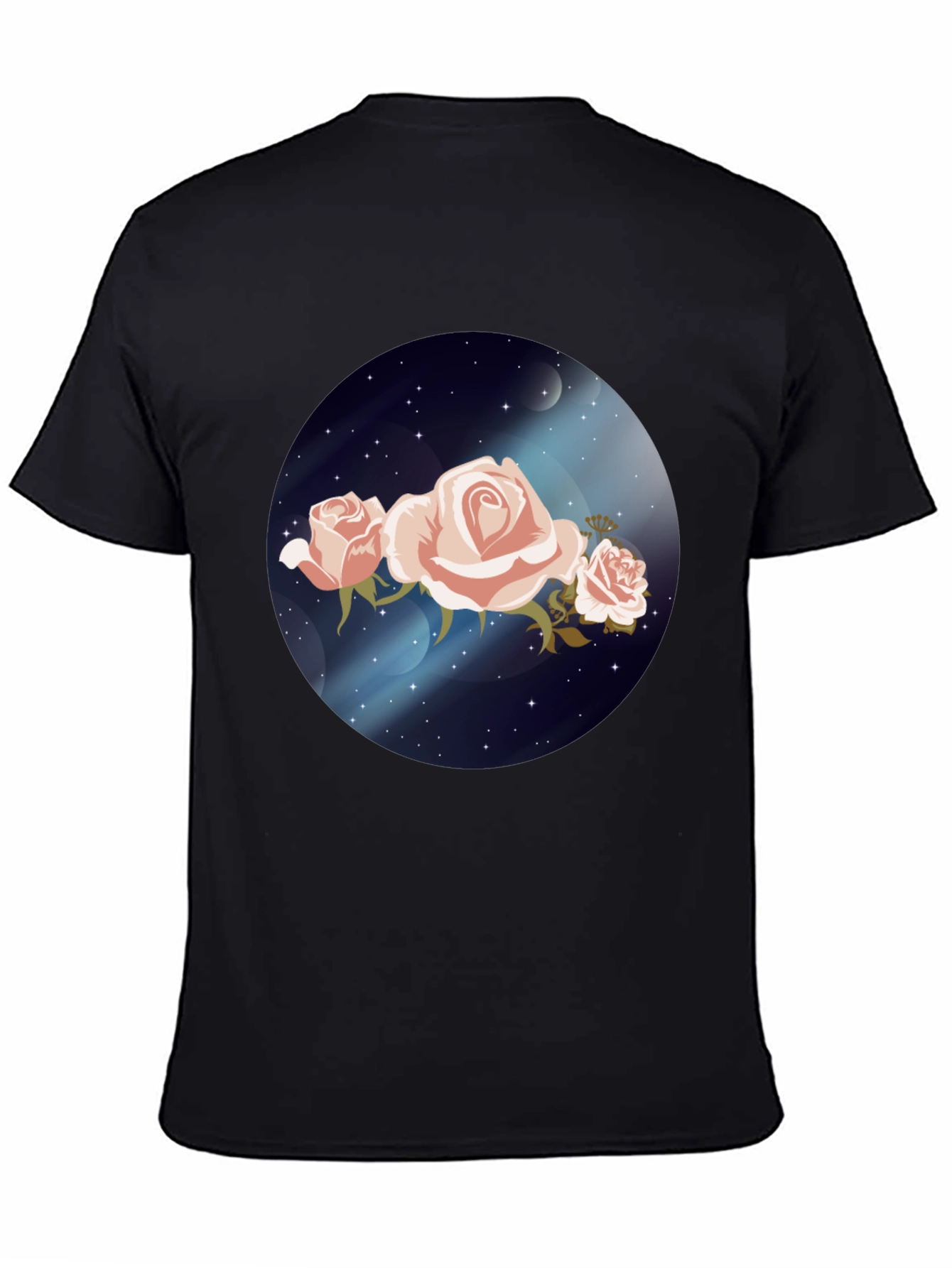 Floral Galaxy Black T-Shirt