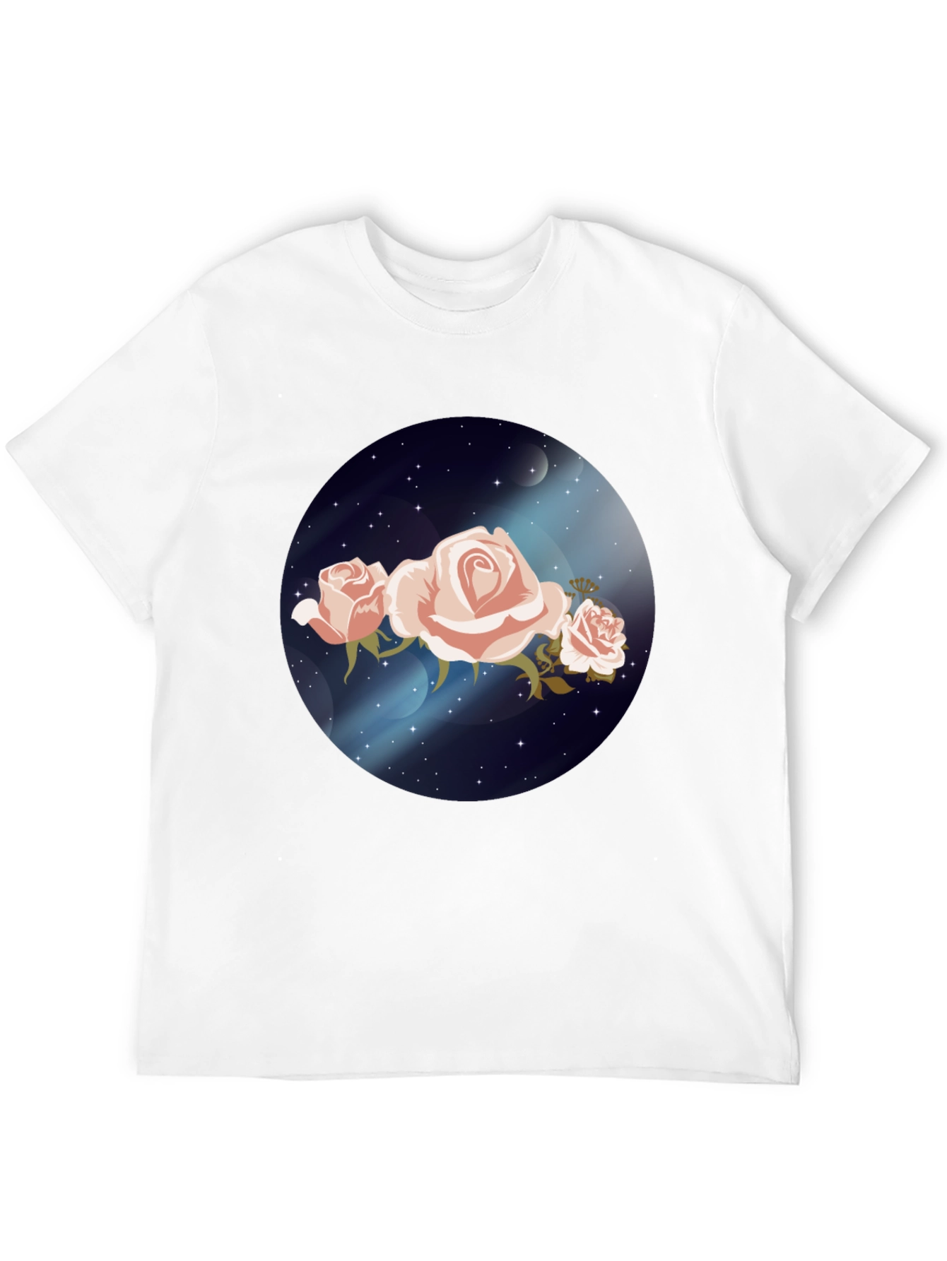 Floral Galaxy Black T-Shirt