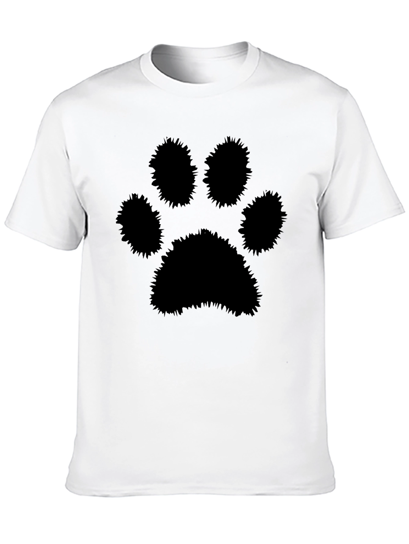 Black Paw Print Graphic T-Shirt - Mens Casual Tee