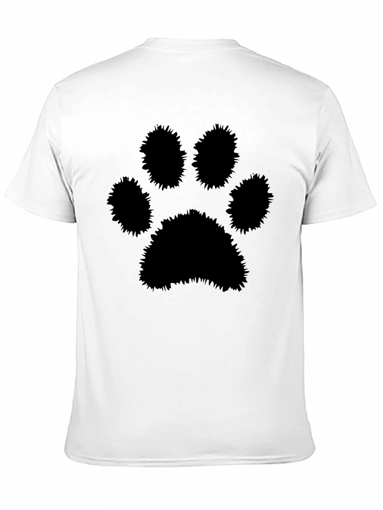Black Paw Print Graphic T-Shirt - Mens Casual Tee