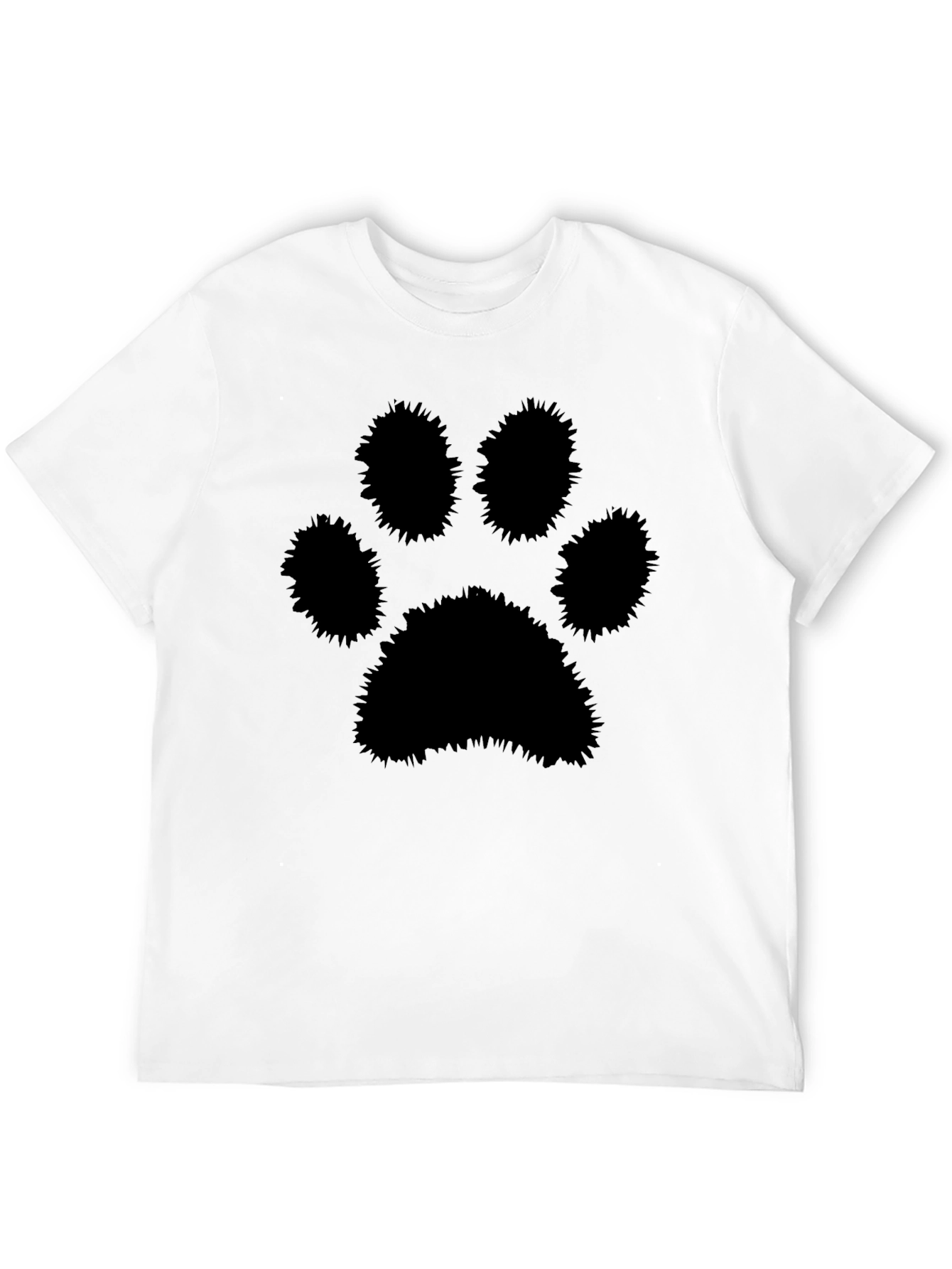 Black Paw Print Graphic T-Shirt - Mens Casual Tee