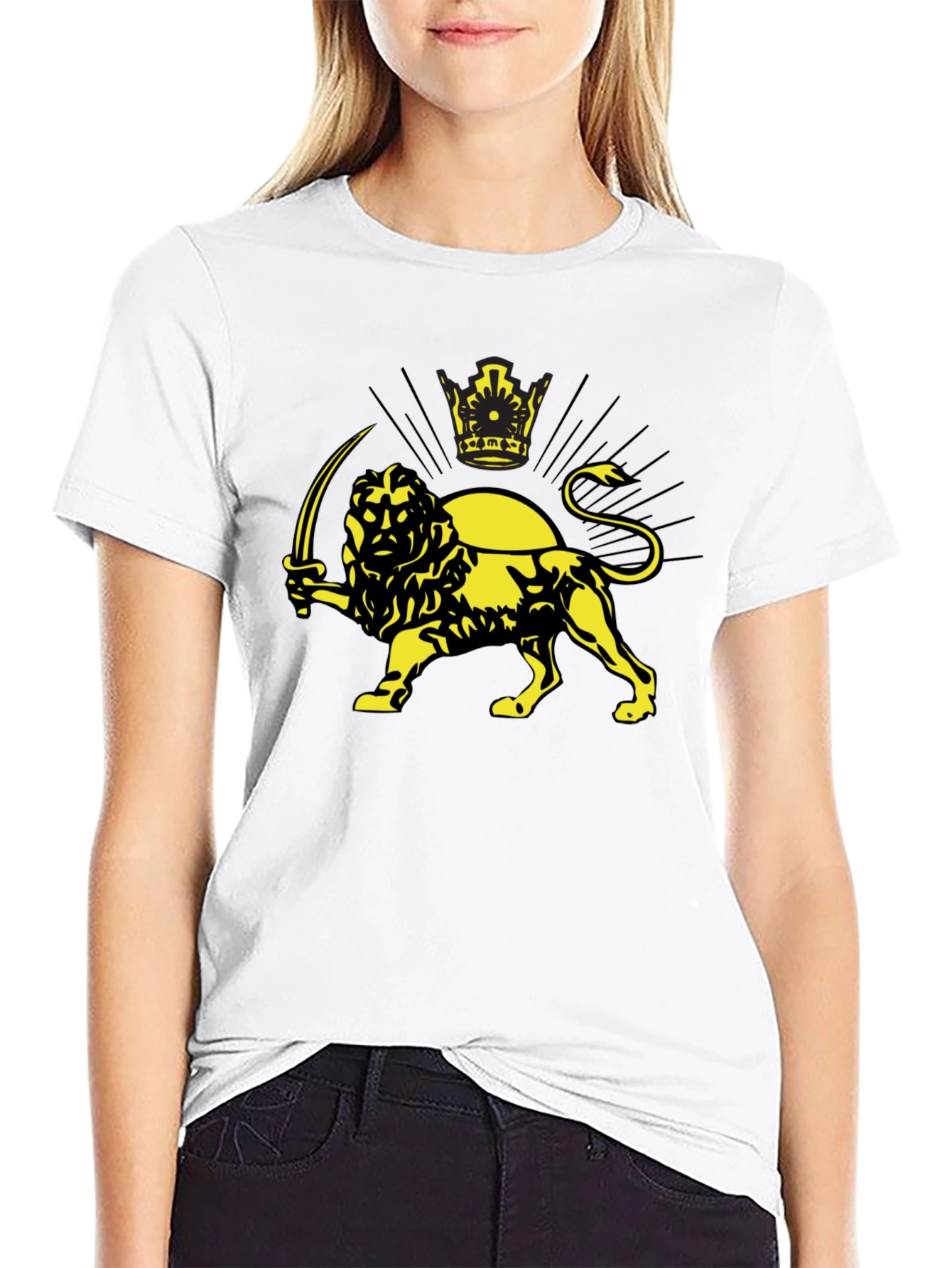 Lion and Sun Graphic T-Shirt - Imperial Iran Design
