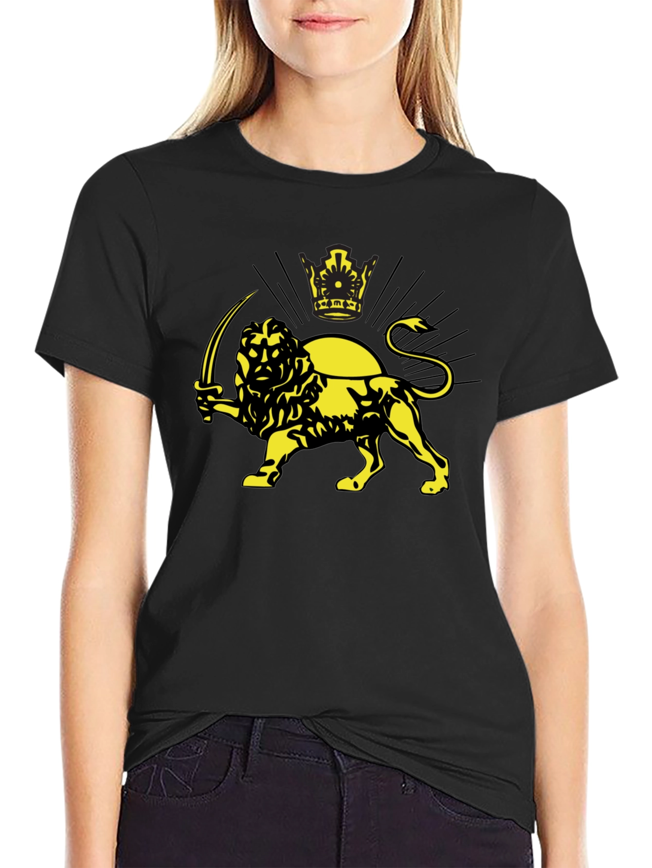 Lion and Sun Graphic T-Shirt - Imperial Iran Design
