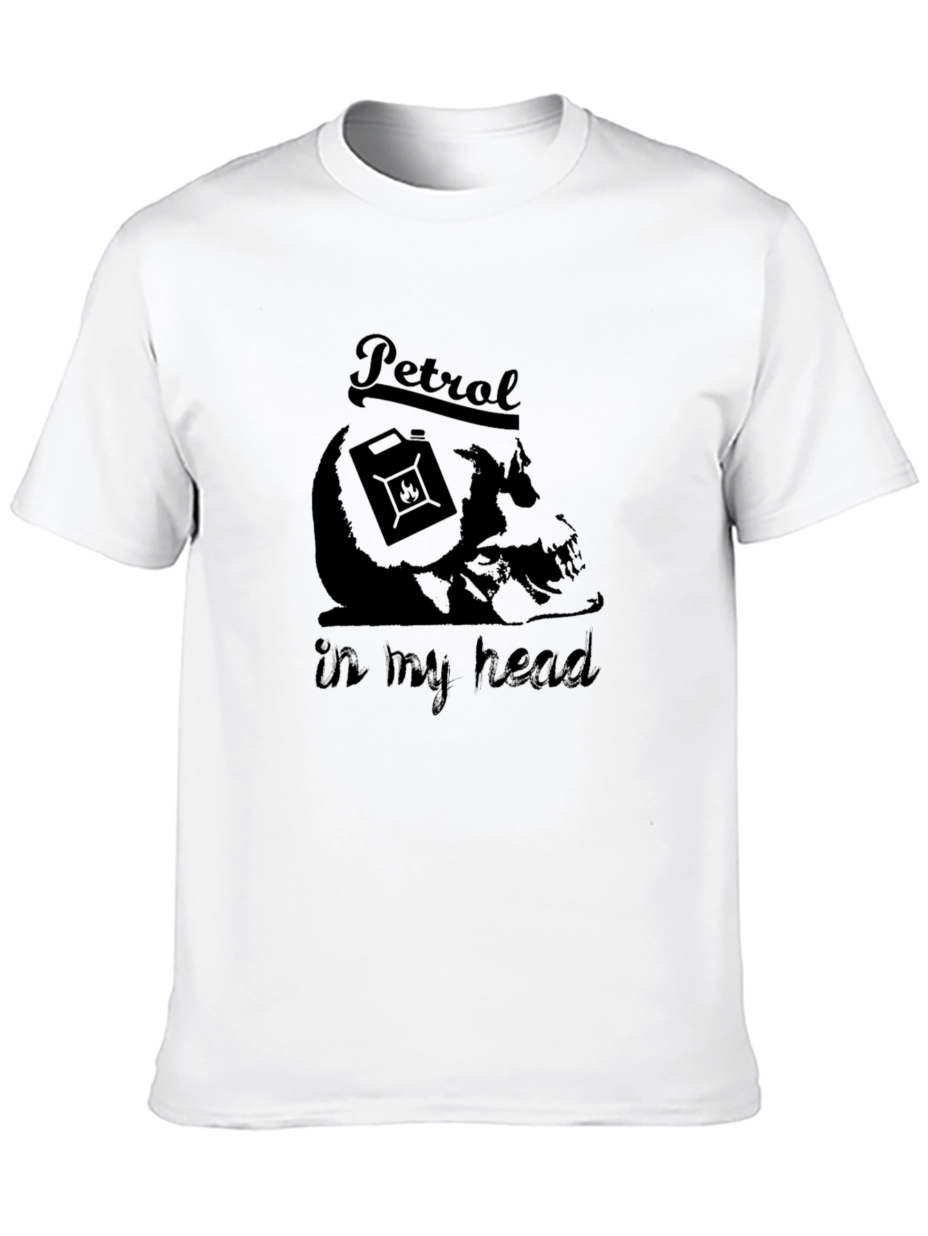 Petrol In My Head Graphic Print Black T-Shirt