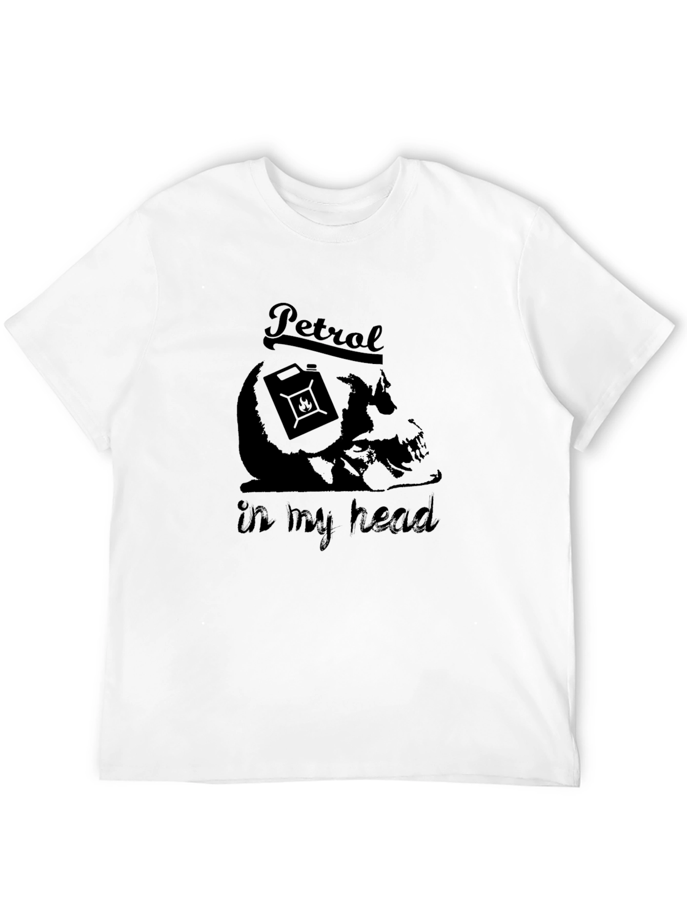 Petrol In My Head Graphic Print Black T-Shirt