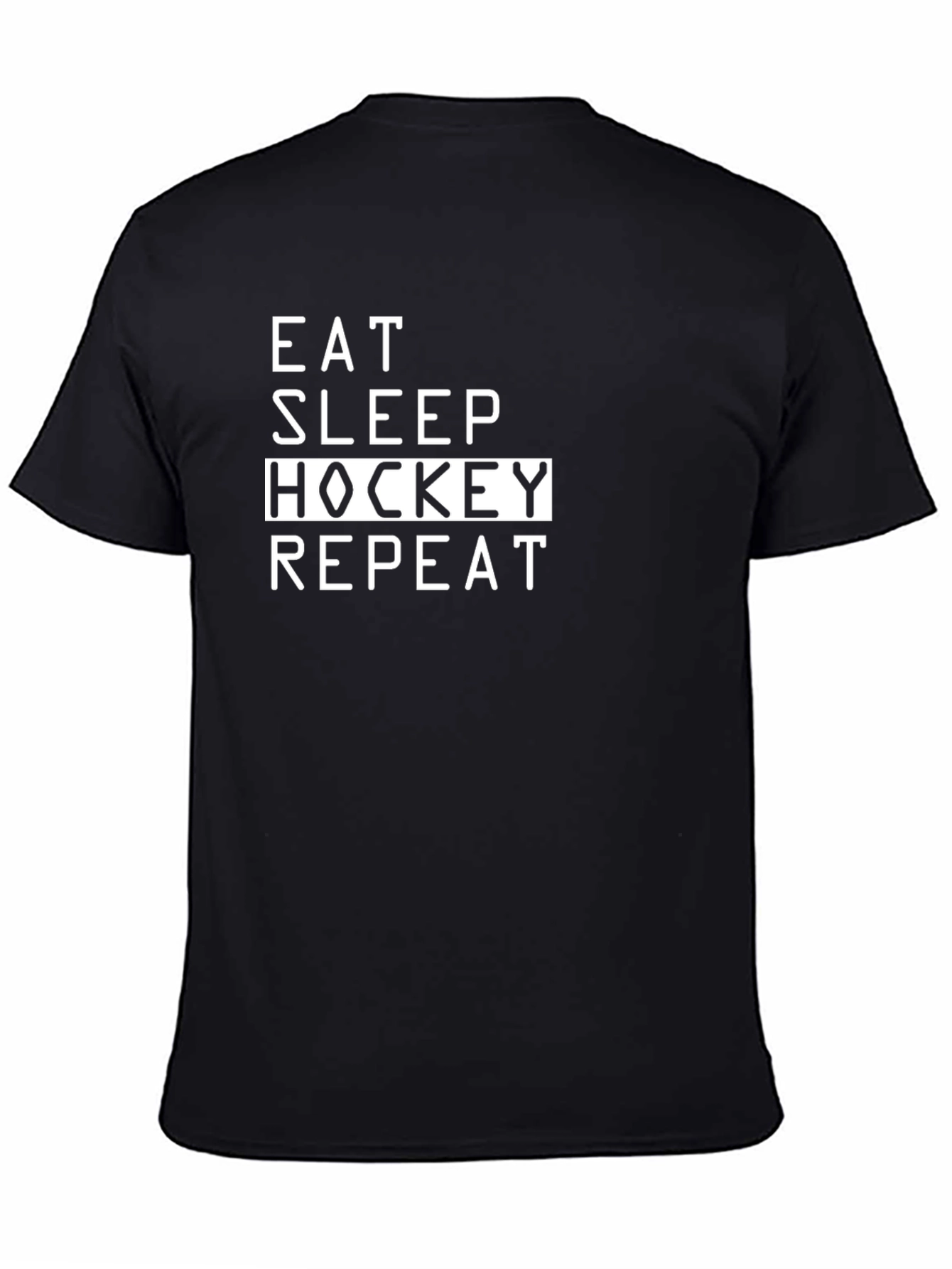 Eat Sleep Hockey Repeat Black T-Shirt