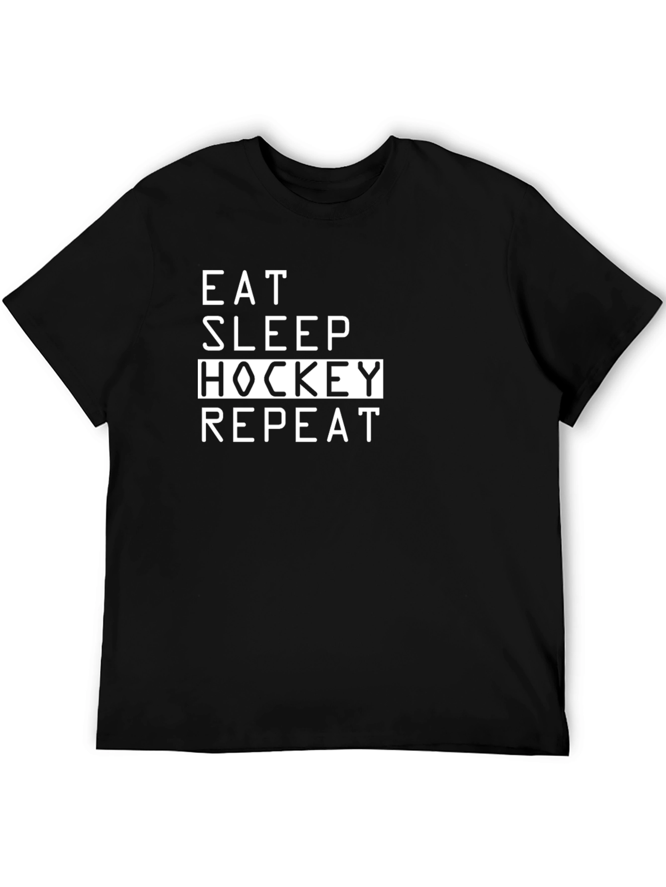 Eat Sleep Hockey Repeat Black T-Shirt