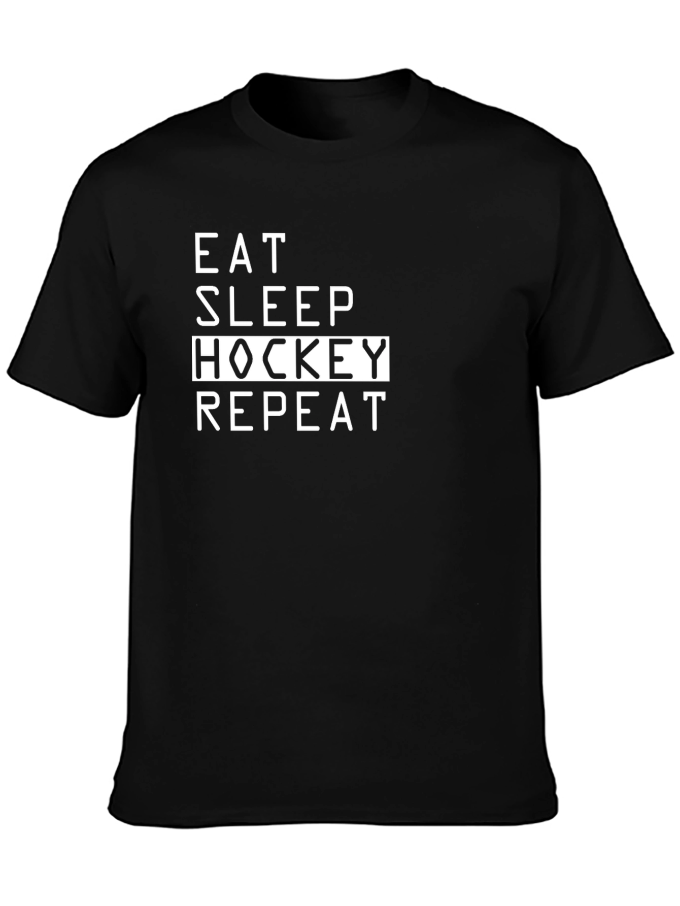 Eat Sleep Hockey Repeat Black T-Shirt