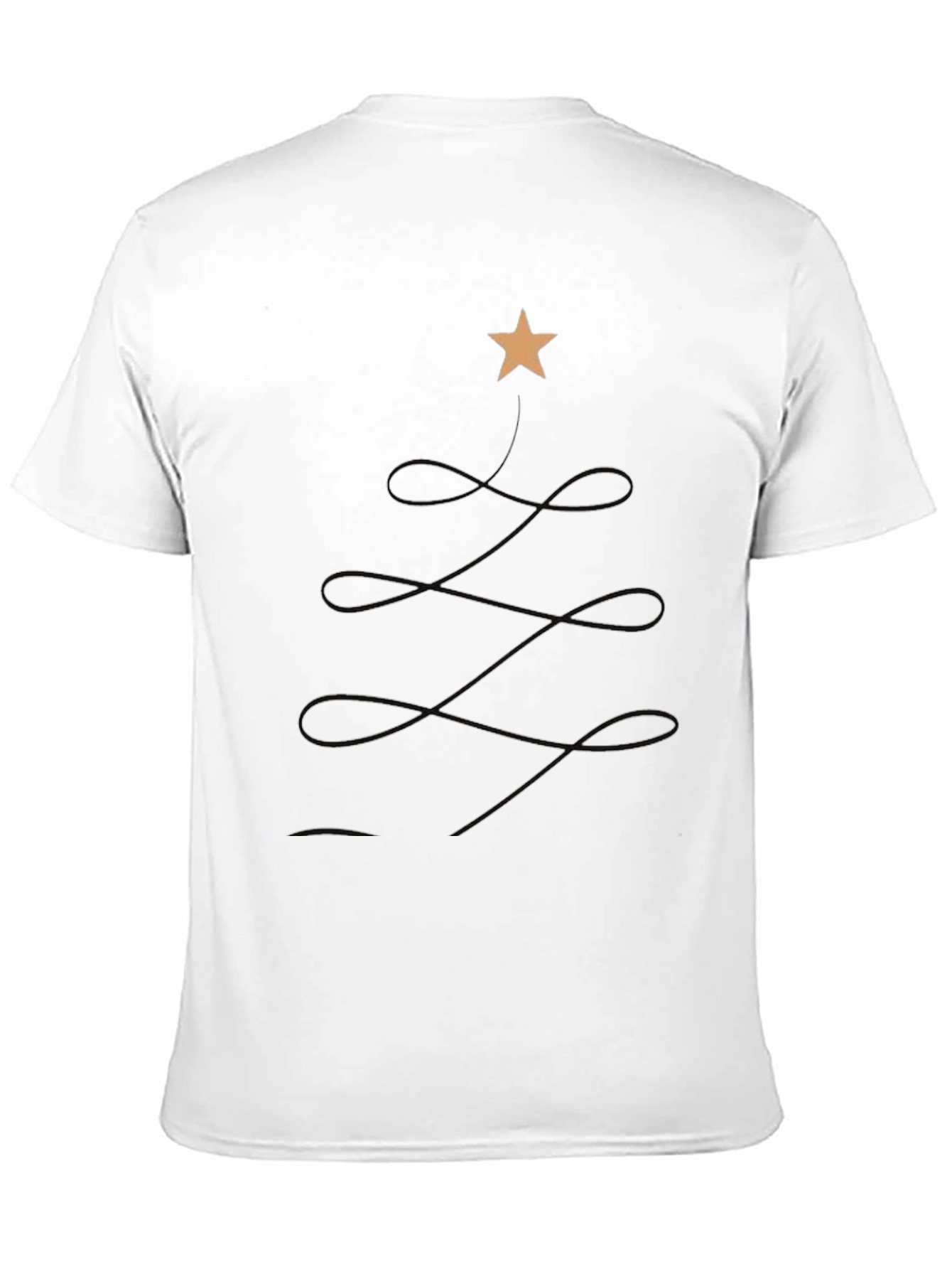Minimalist Christmas Tree Black T-Shirt