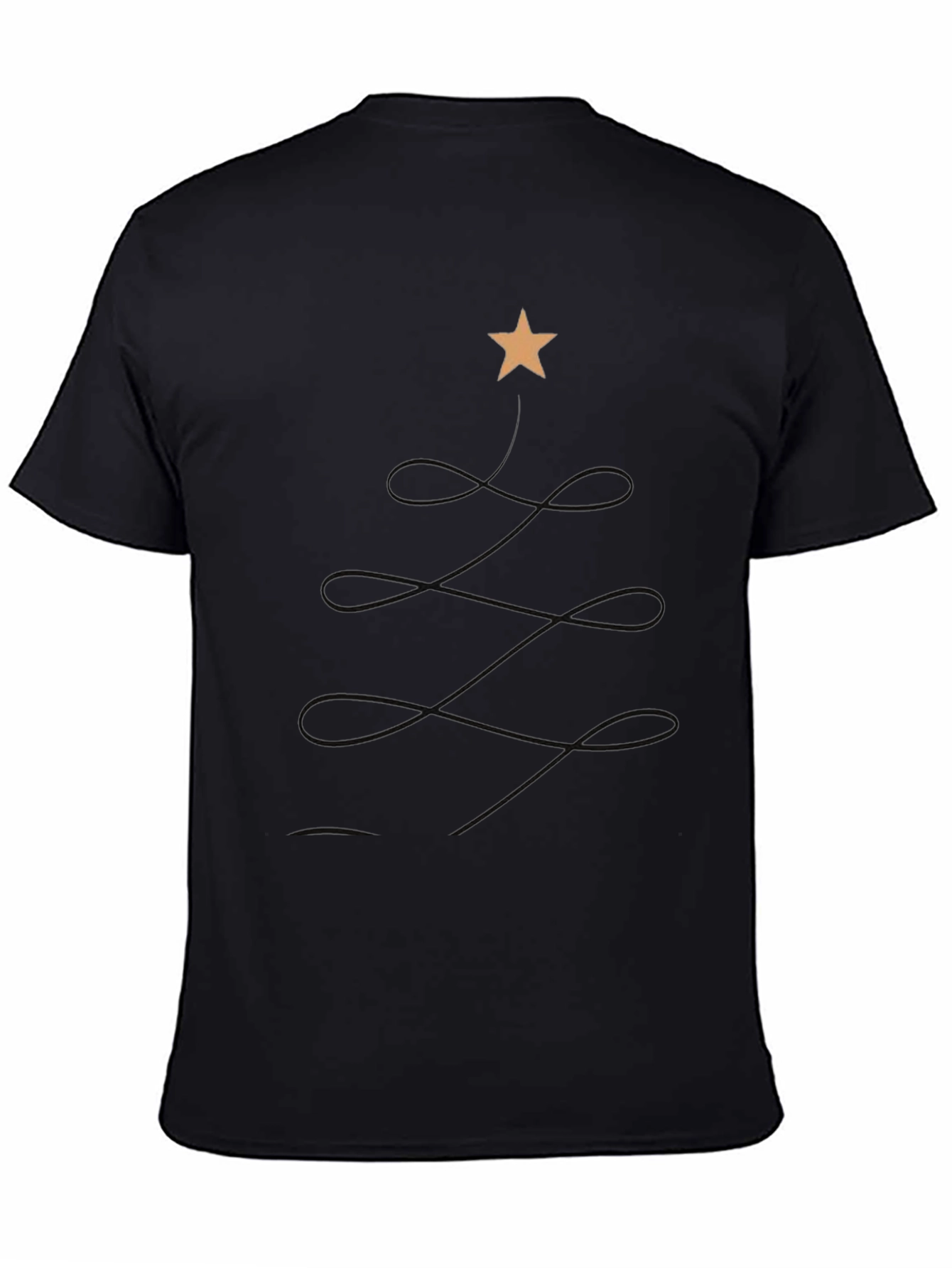 Minimalist Christmas Tree Black T-Shirt