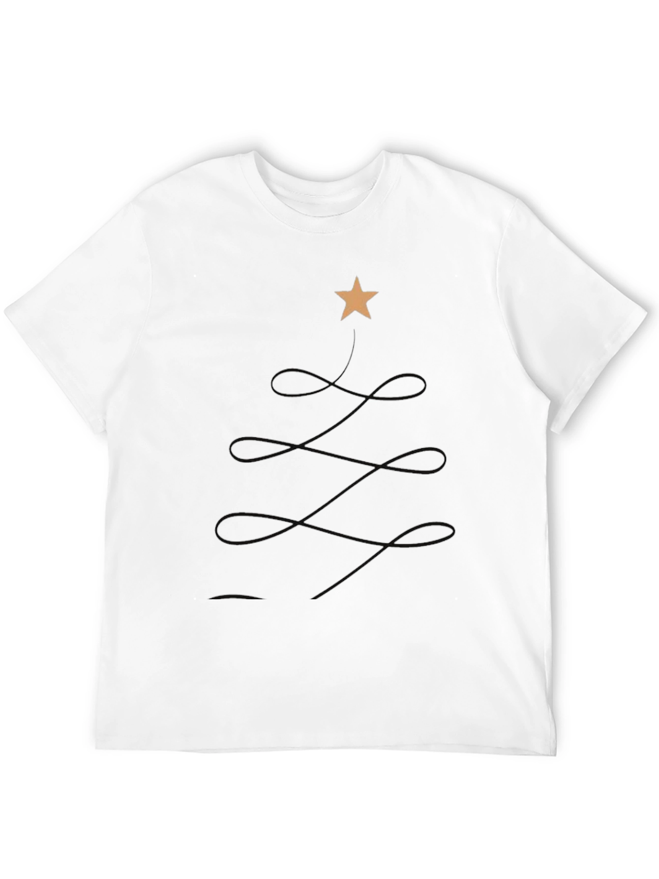 Minimalist Christmas Tree Black T-Shirt