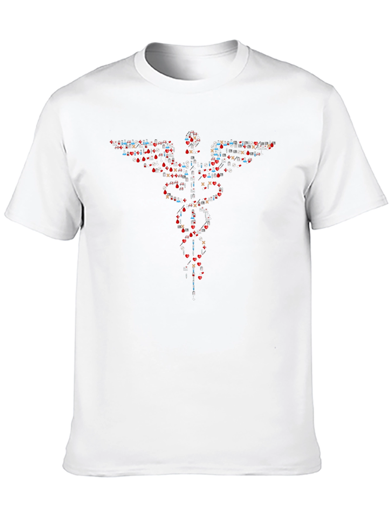 Medical Symbol Tee - Red White and Blue Caduceus
