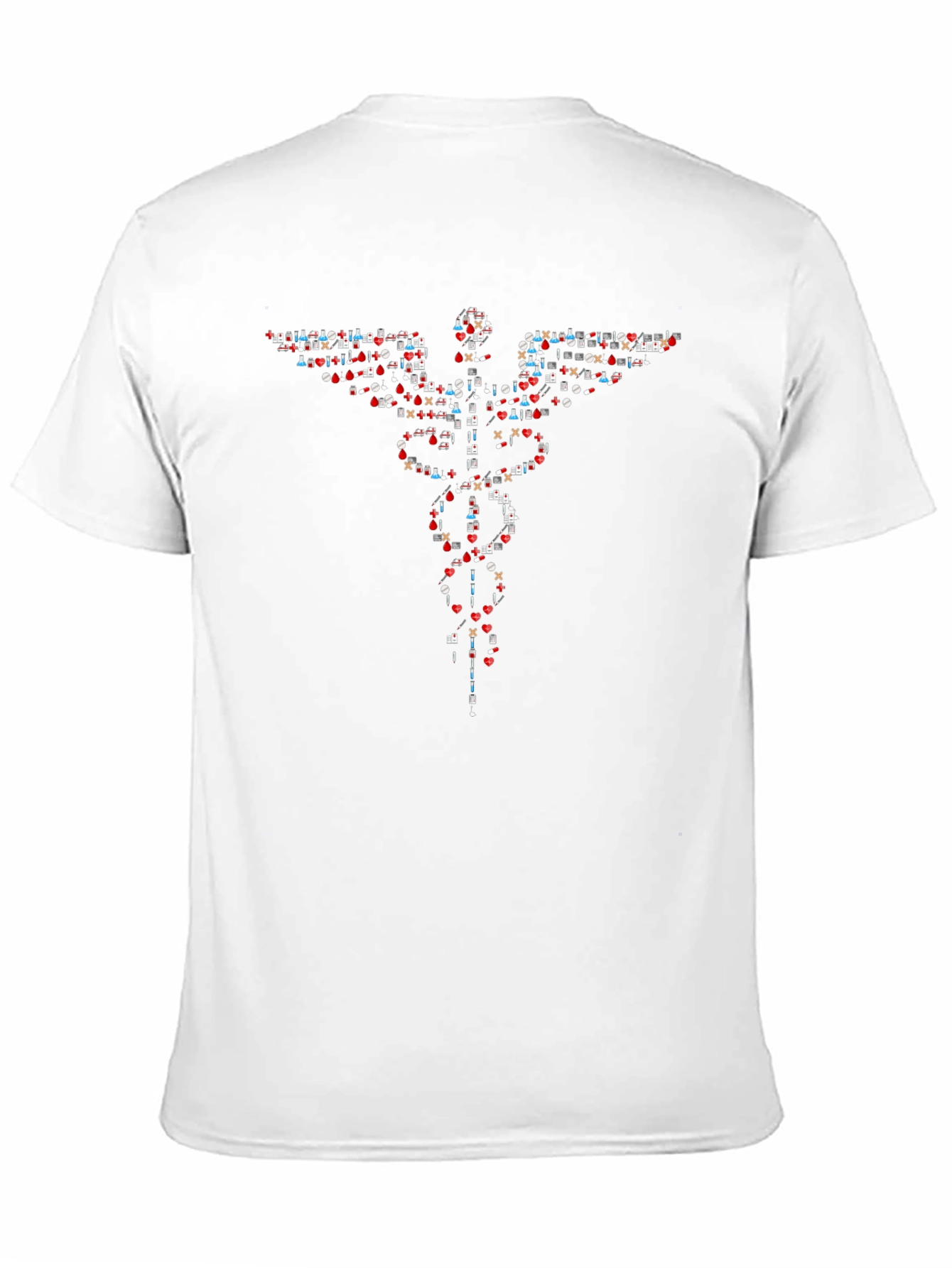 Medical Symbol Tee - Red White and Blue Caduceus