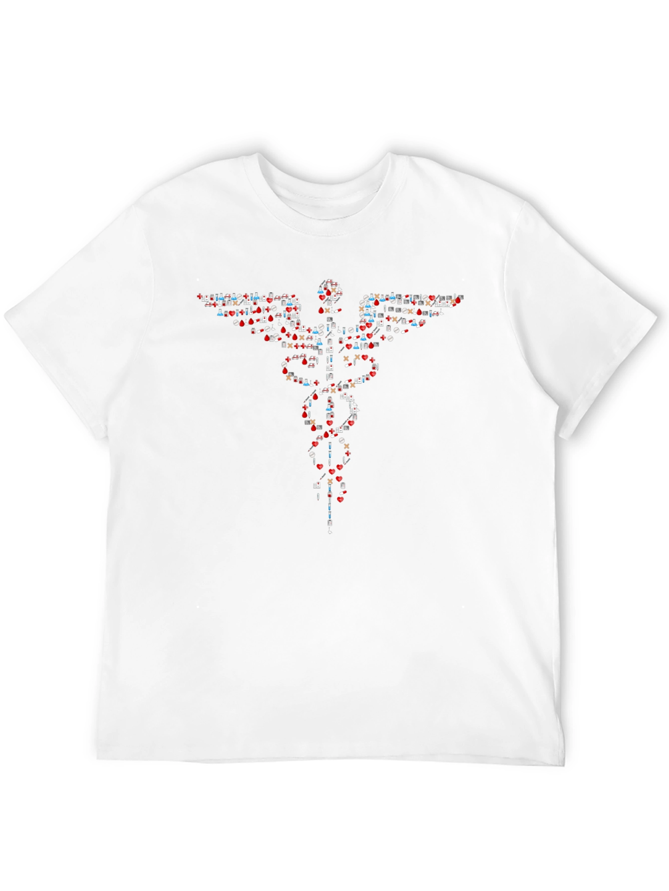 Medical Symbol Tee - Red White and Blue Caduceus