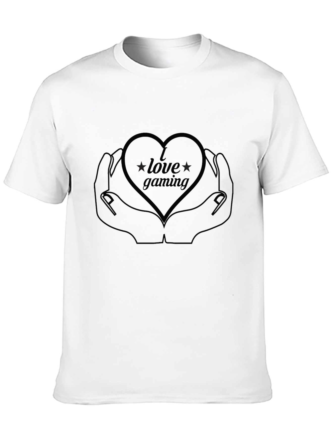 Love Gaming T-Shirt - Gamer Heart Hands Design