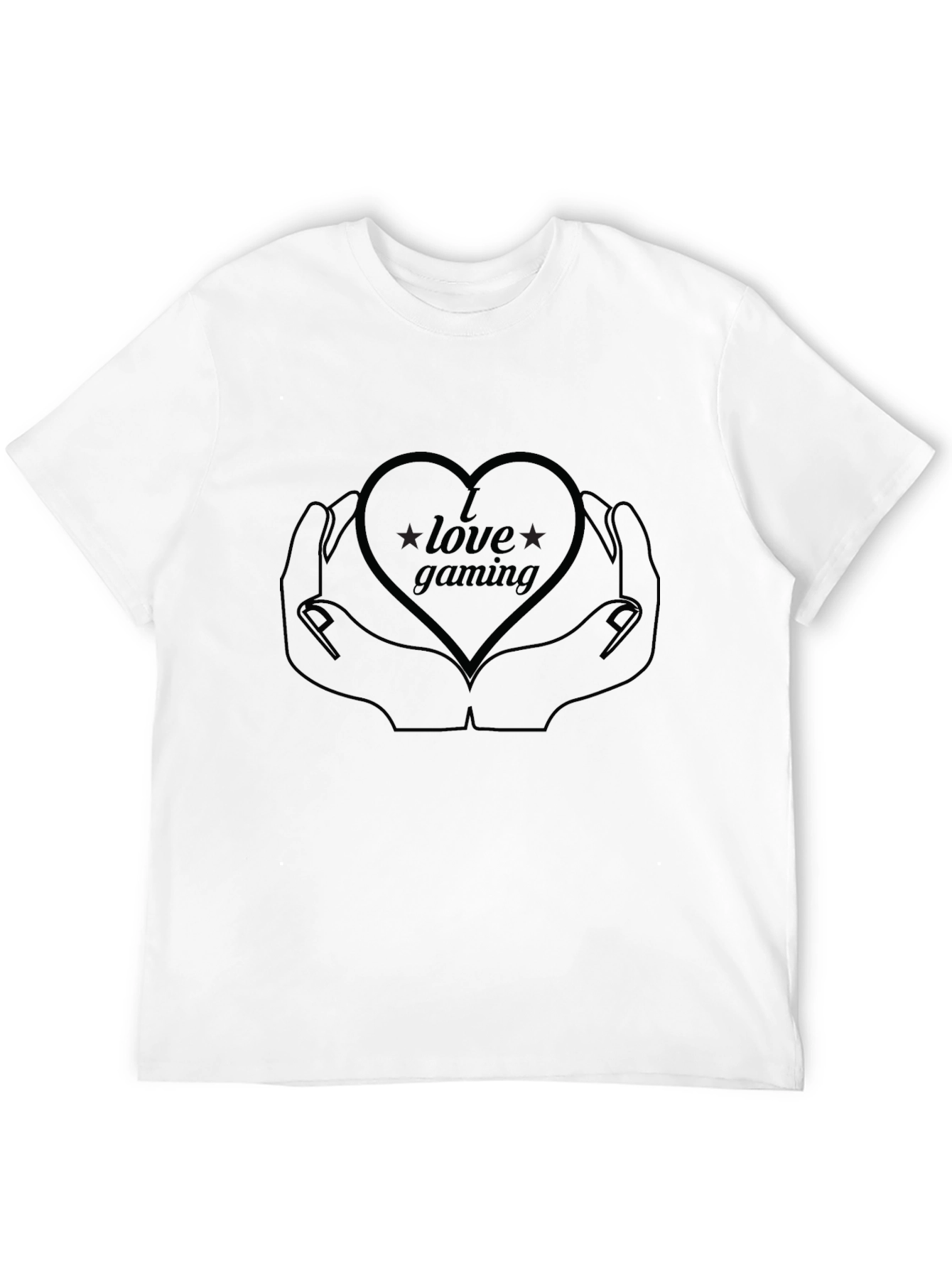 Love Gaming T-Shirt - Gamer Heart Hands Design