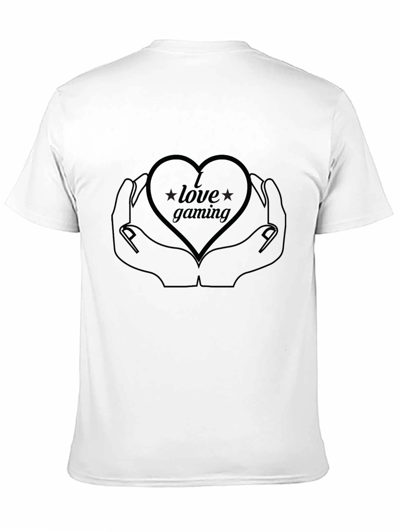 Love Gaming T-Shirt - Gamer Heart Hands Design