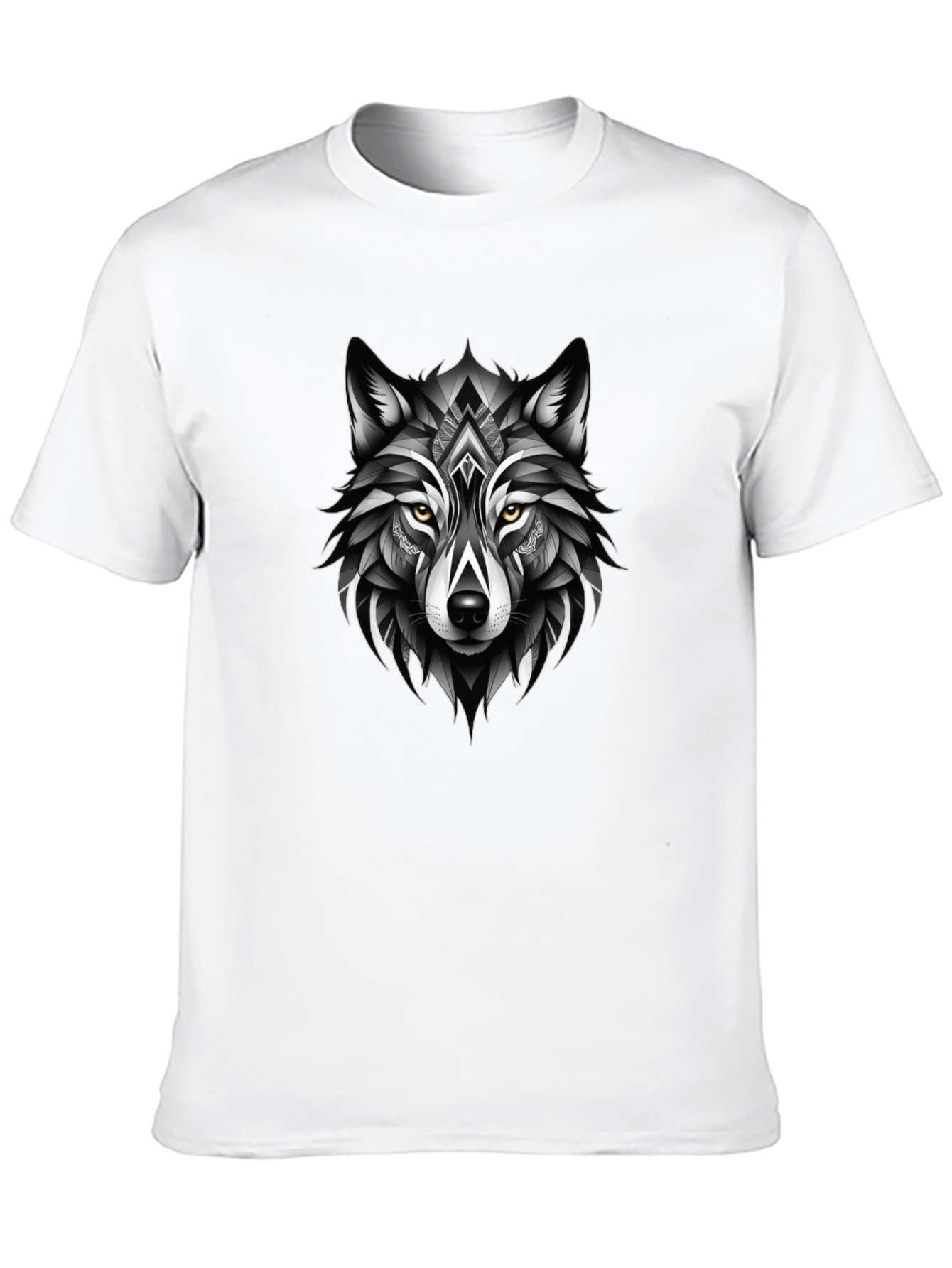 Black Wolf Graphic Tee - Modern Animal Design