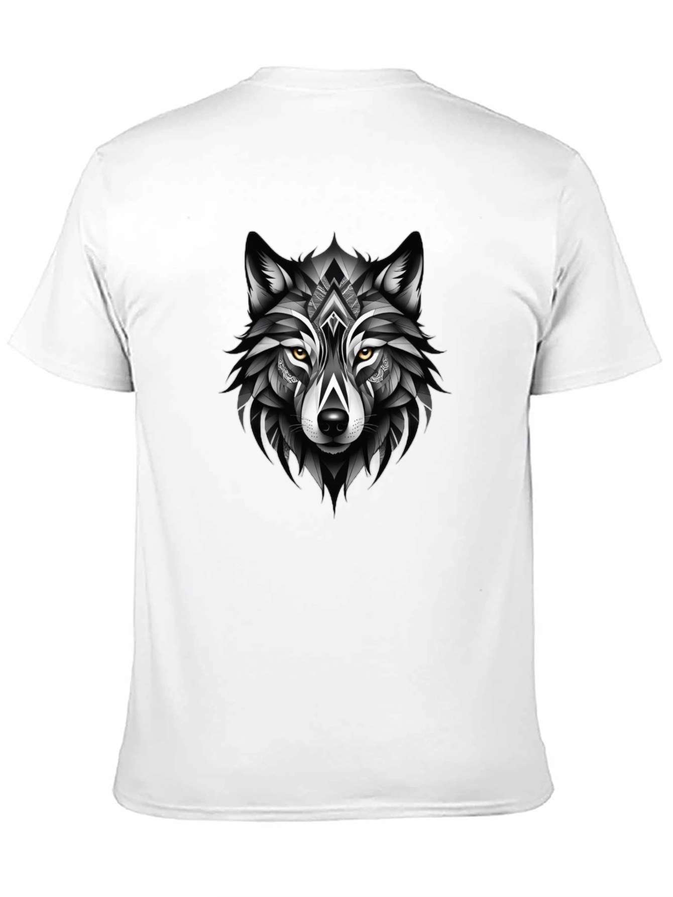 Black Wolf Graphic Tee - Modern Animal Design