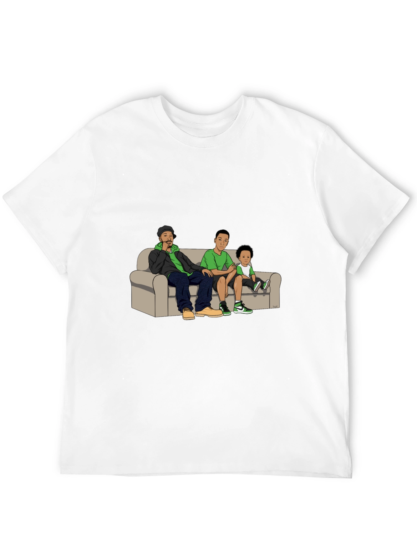Cartoon Family on Couch T-Shirt