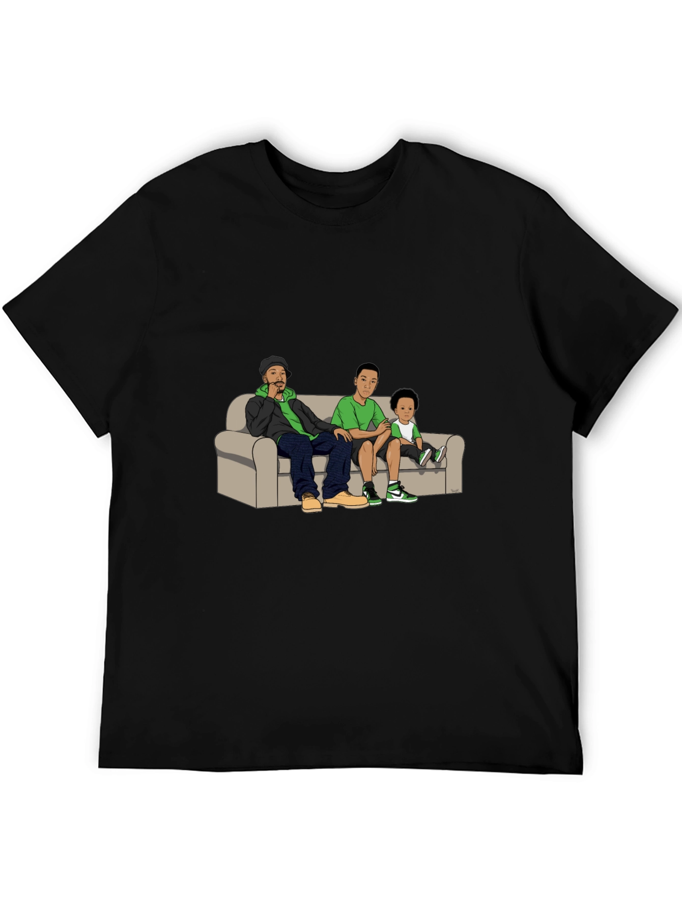 Cartoon Family on Couch T-Shirt