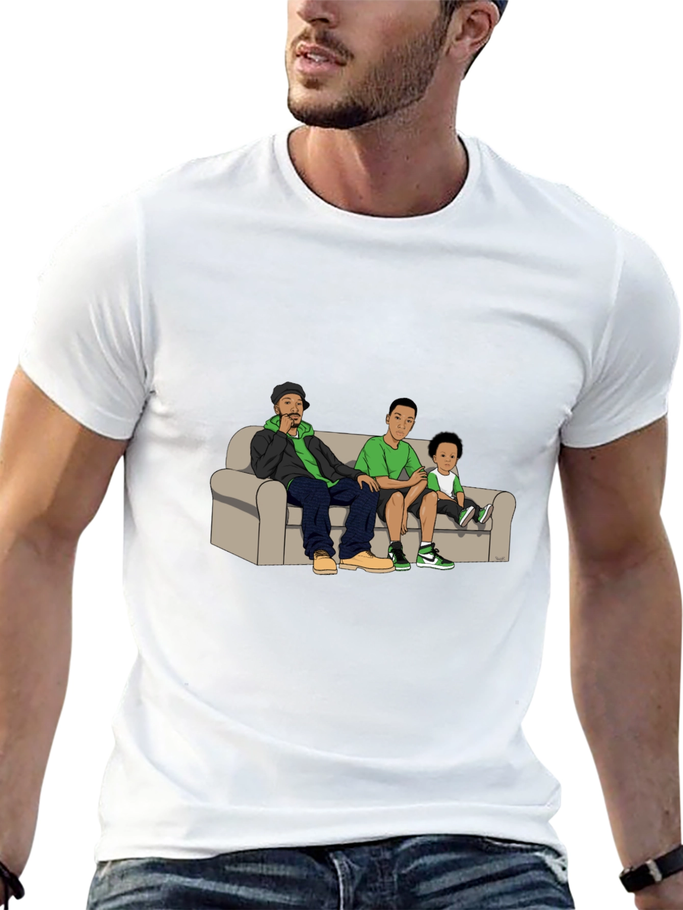 Cartoon Family on Couch T-Shirt