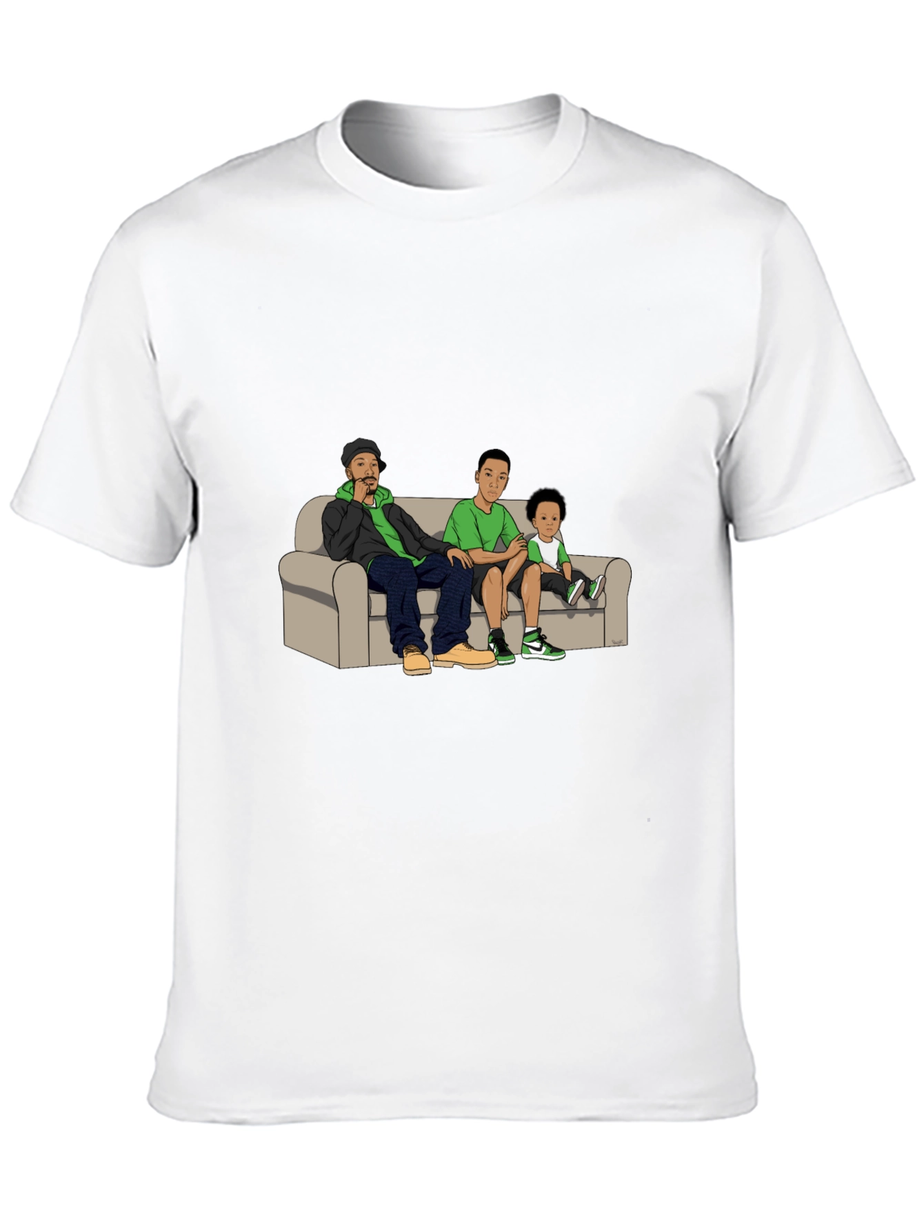 Cartoon Family on Couch T-Shirt