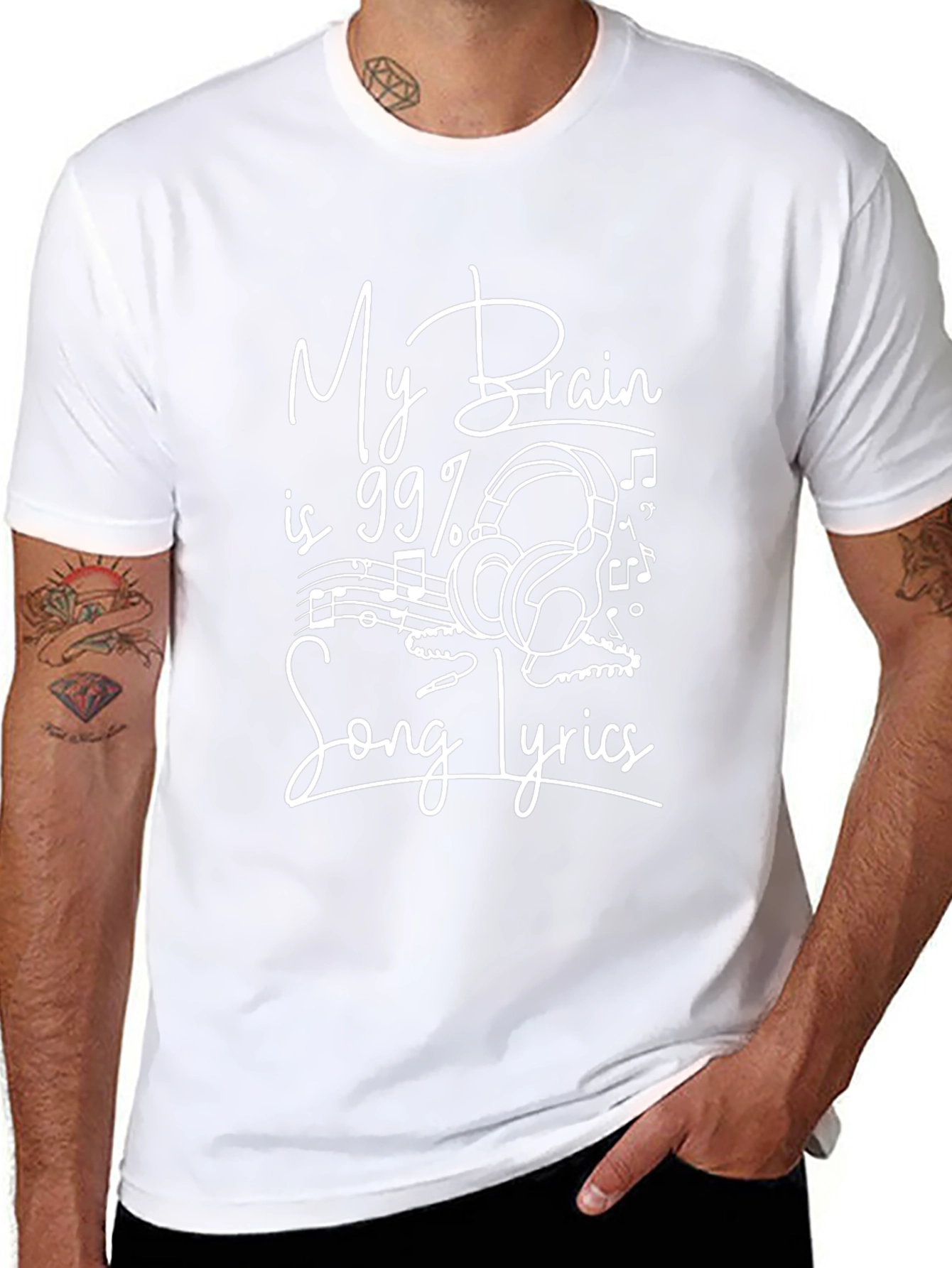 My Brain 99% Song Lyrics Black Graphic Tee