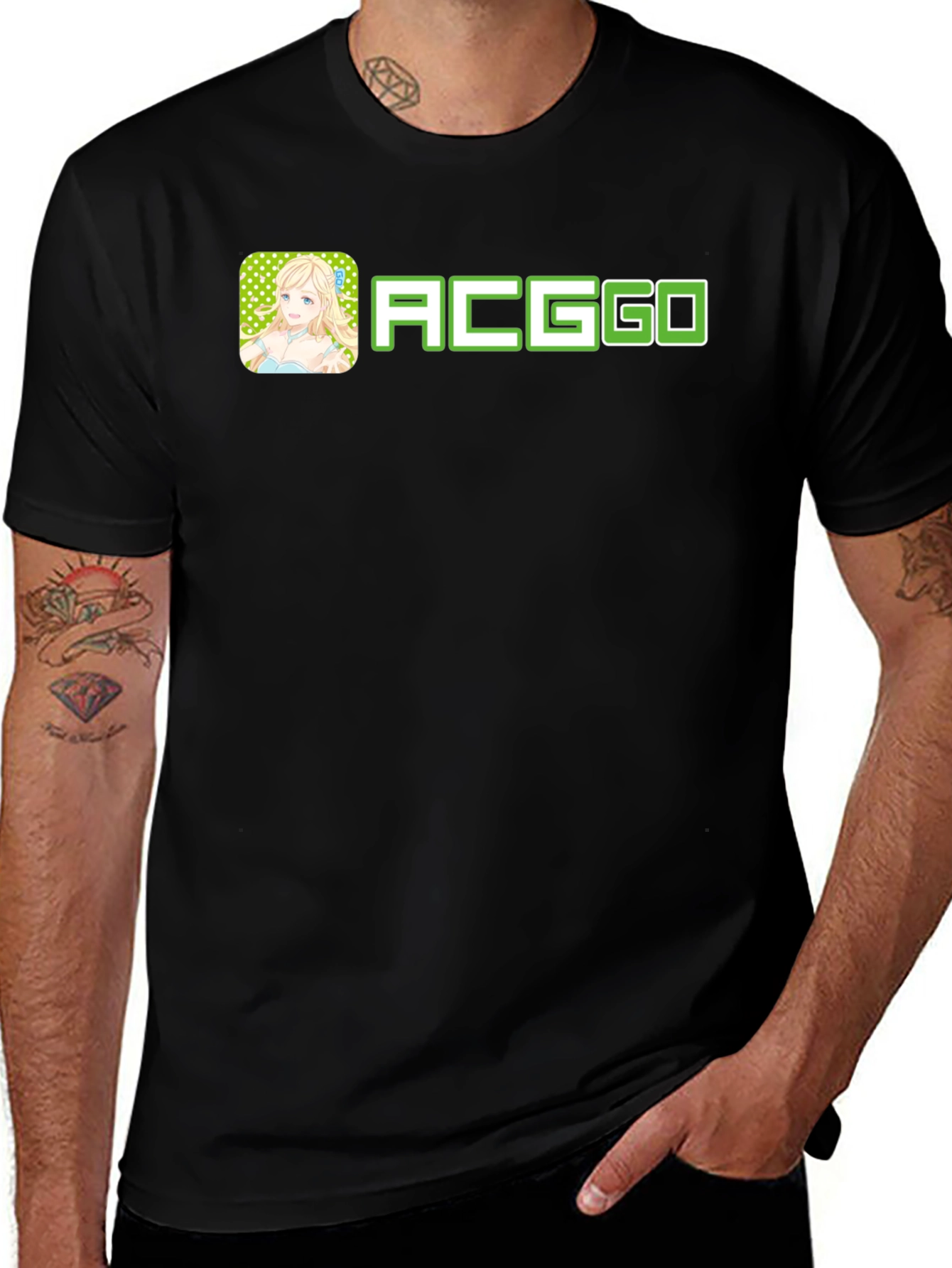 ACGGO Anime Style Black Tee Shirt