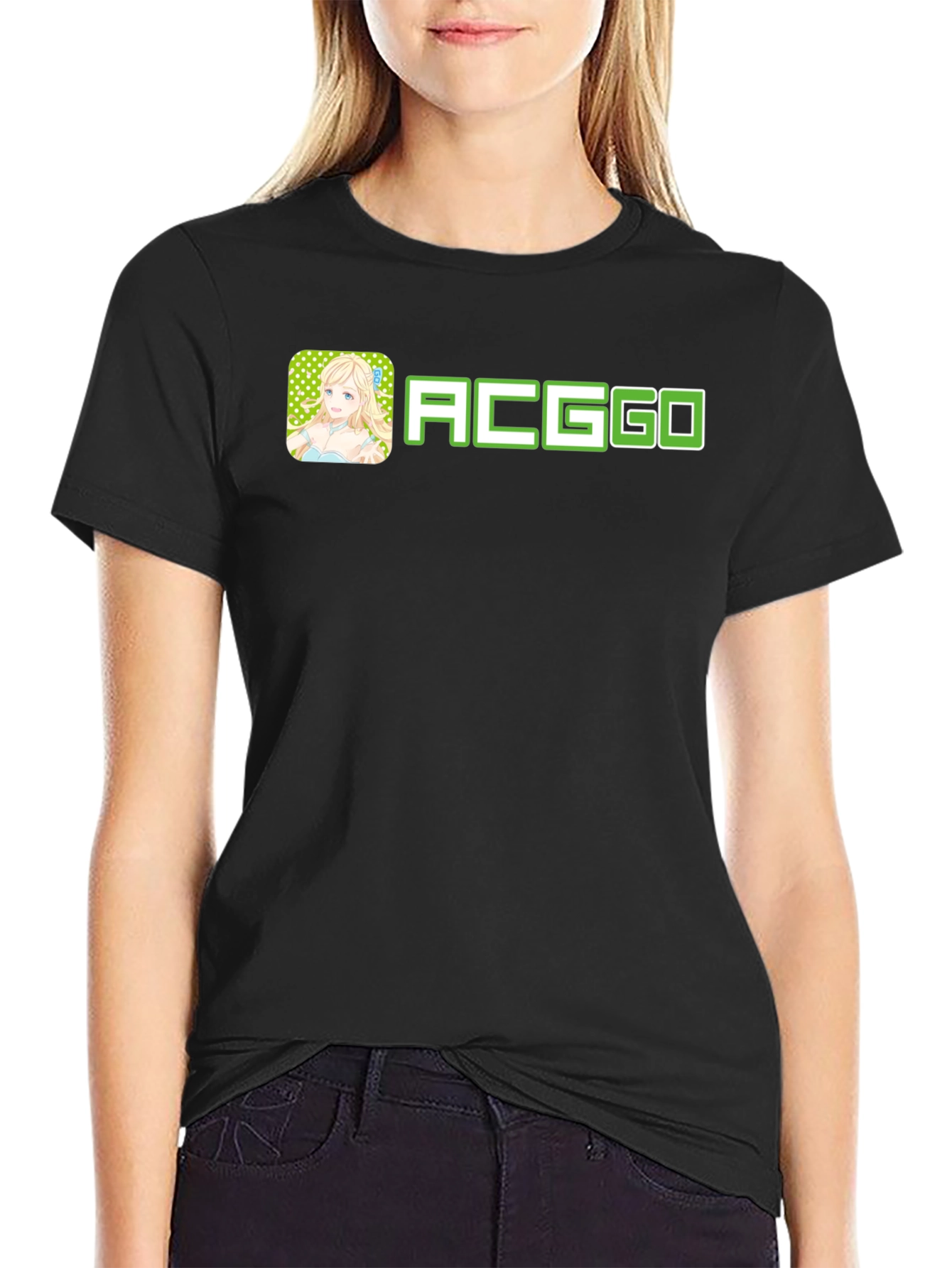 ACGGO Anime Style Black Tee Shirt