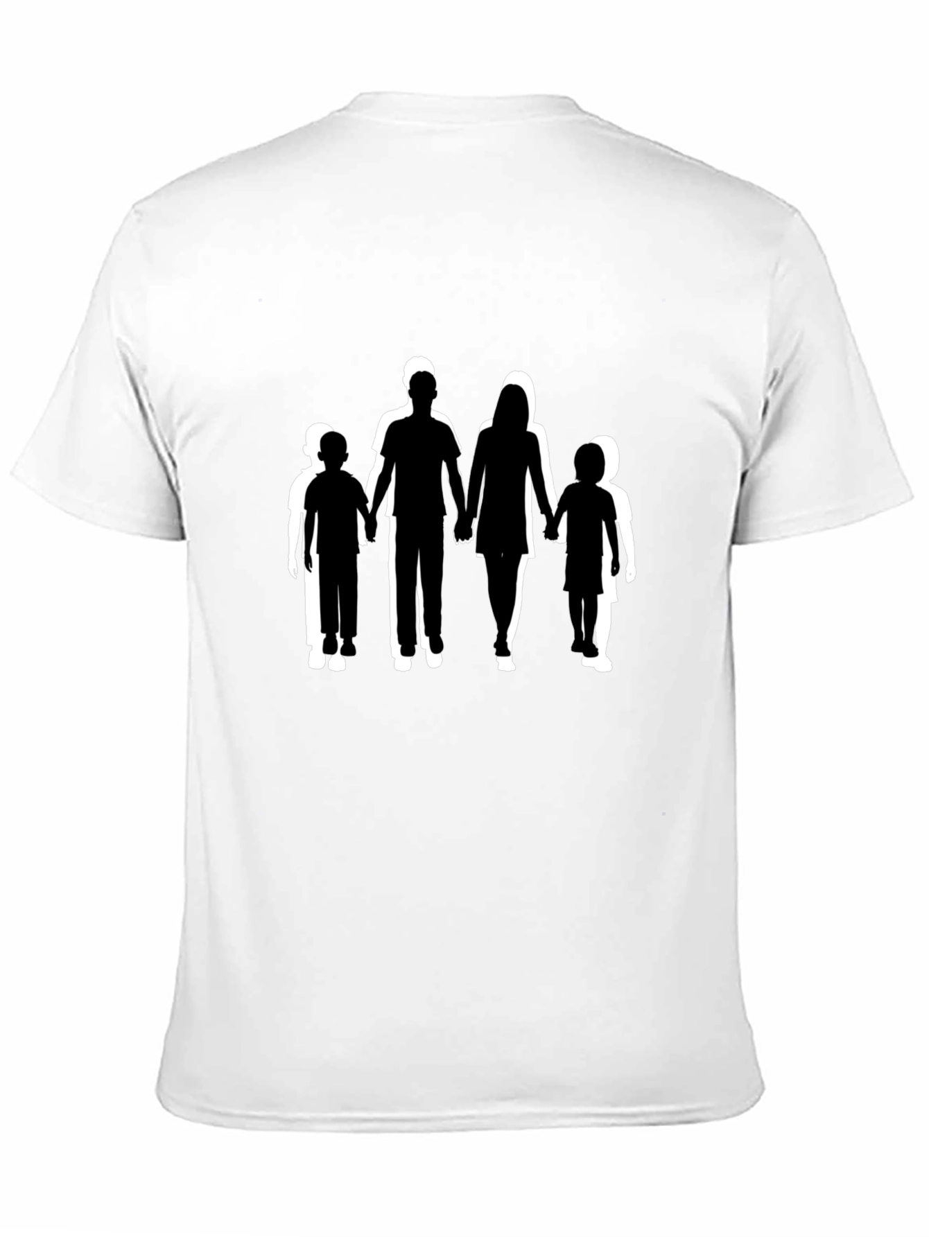 Family Silhouette Graphic Print Black T-Shirt
