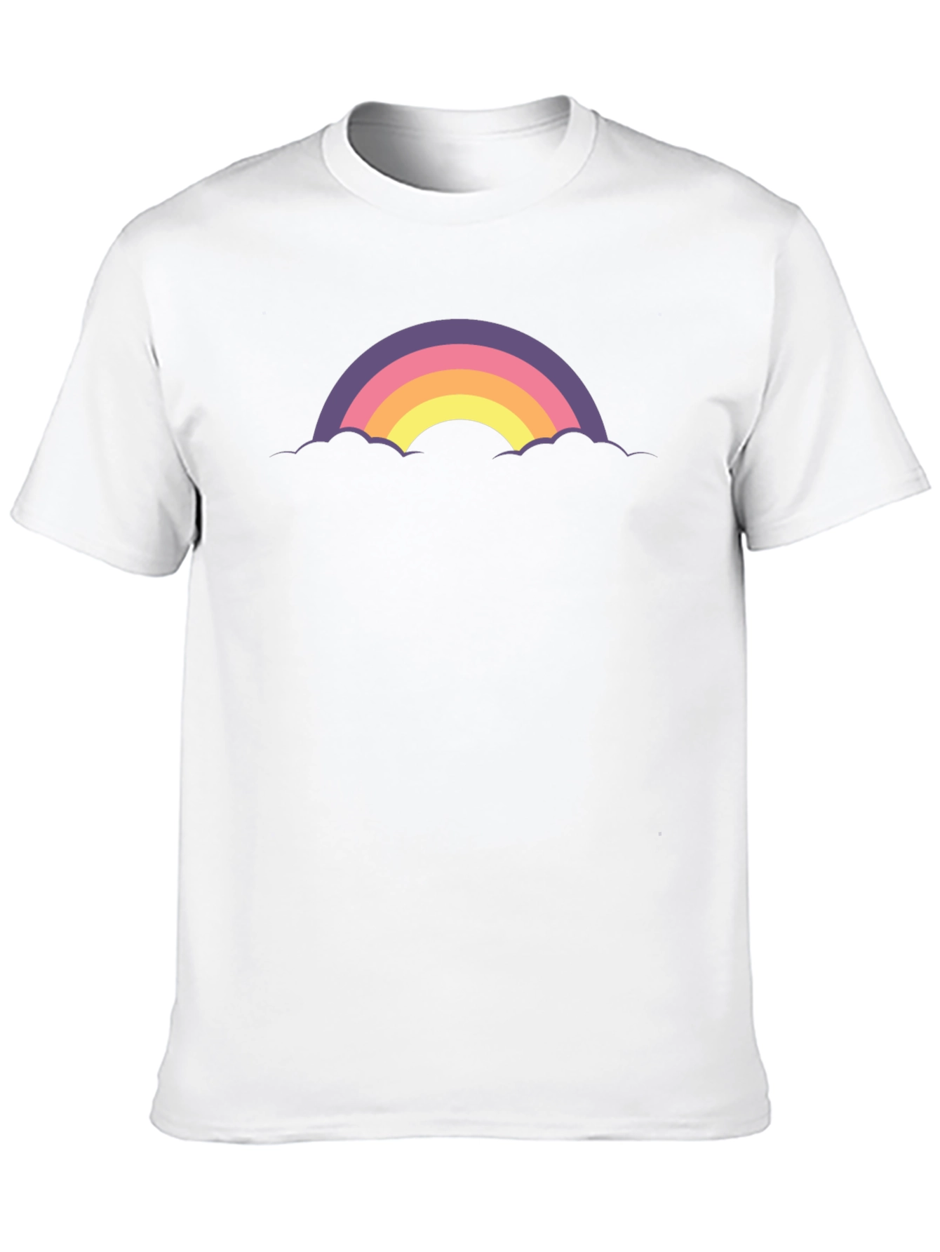 Retro Rainbow Cloud Graphic Tee - Black