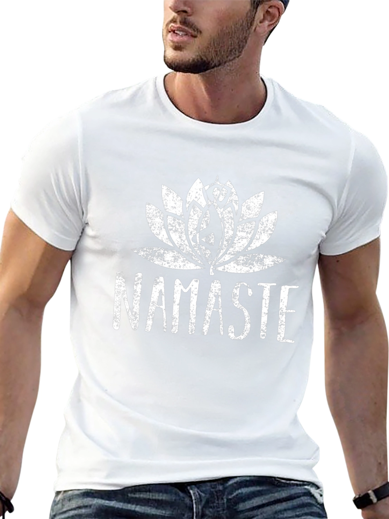 Namaste Lotus Graphic Tee - Mens Black T-Shirt