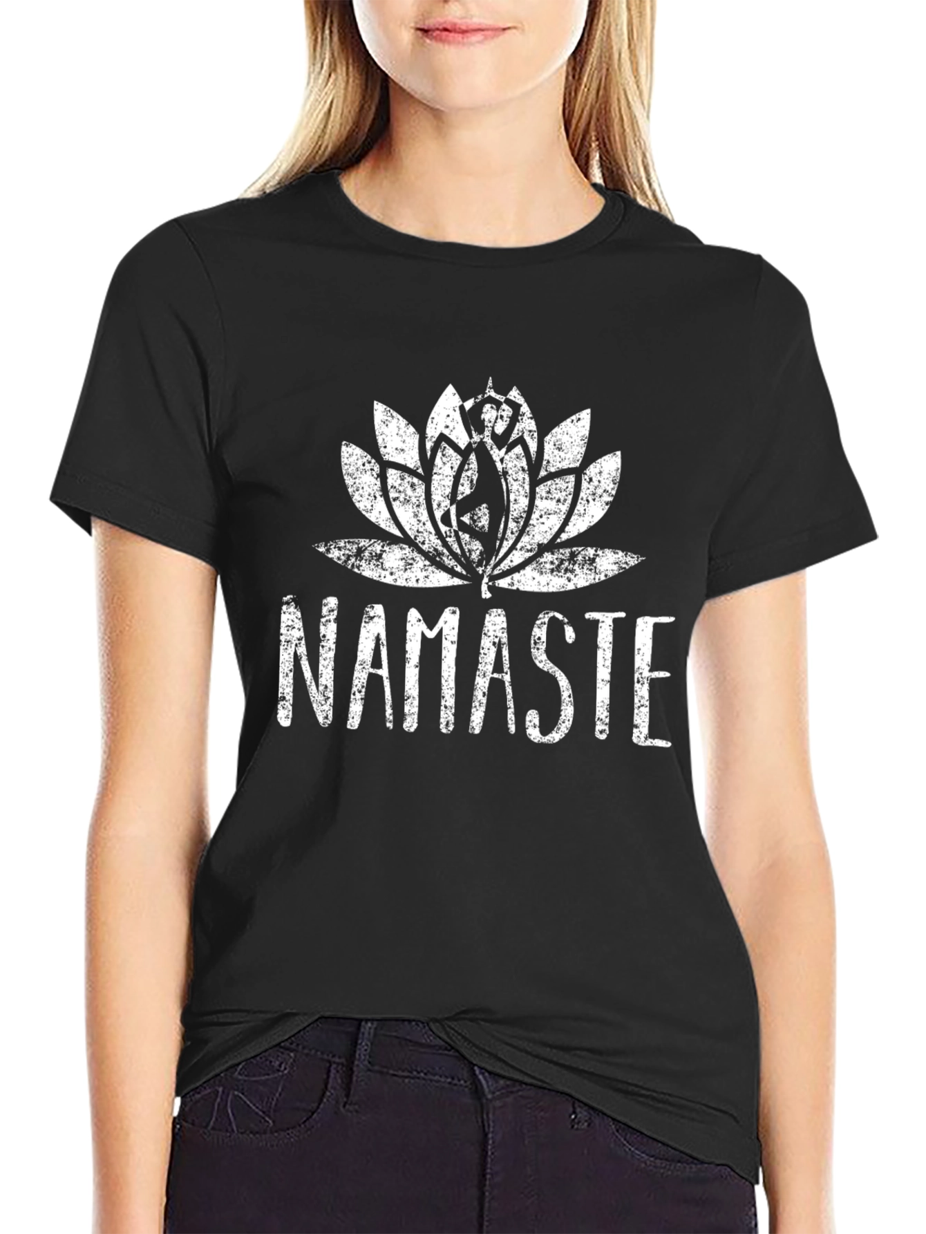 Namaste Lotus Graphic Tee - Mens Black T-Shirt