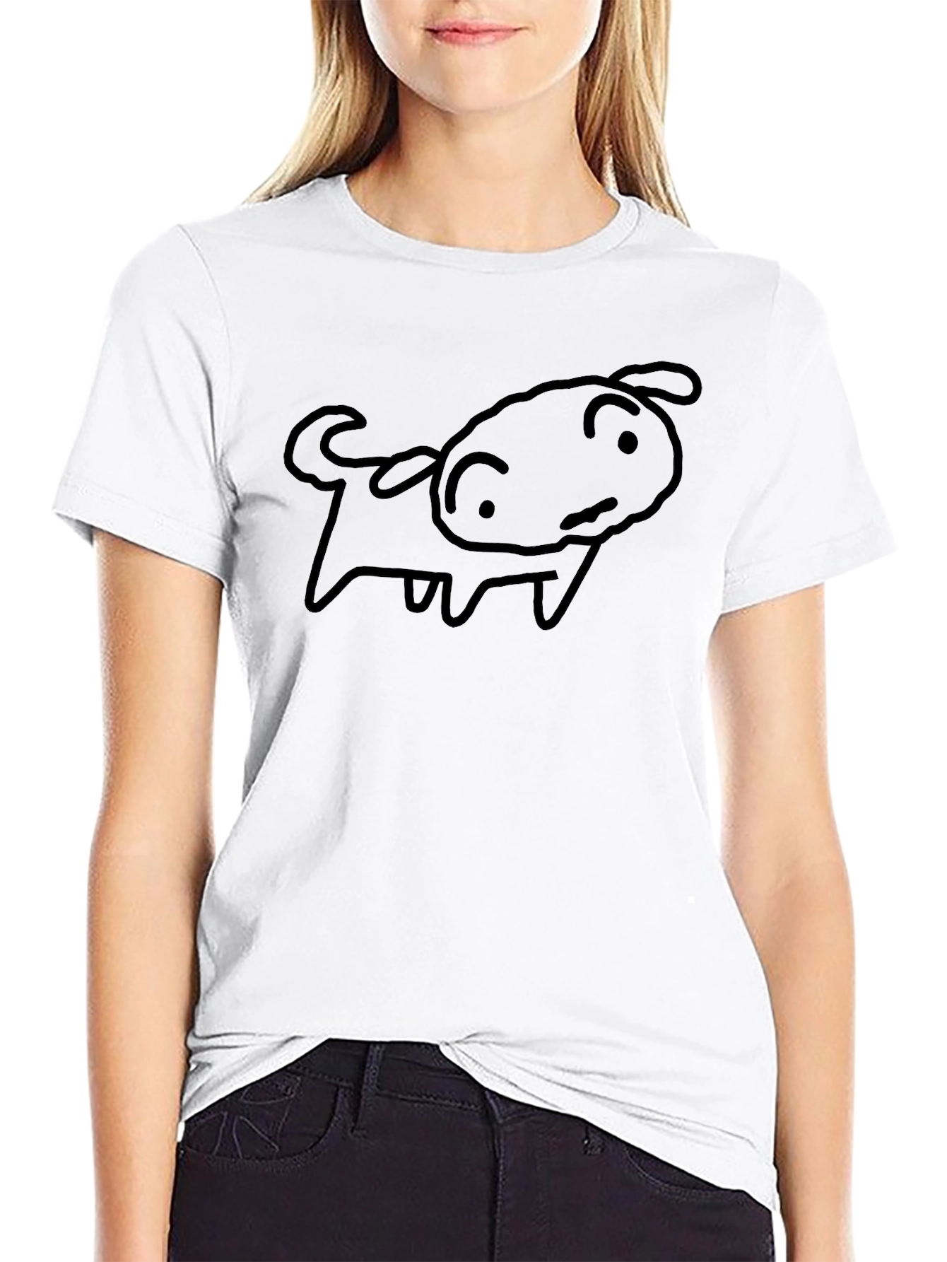 Doodle Dog Black T-Shirt: Casual Comfort Unique Style