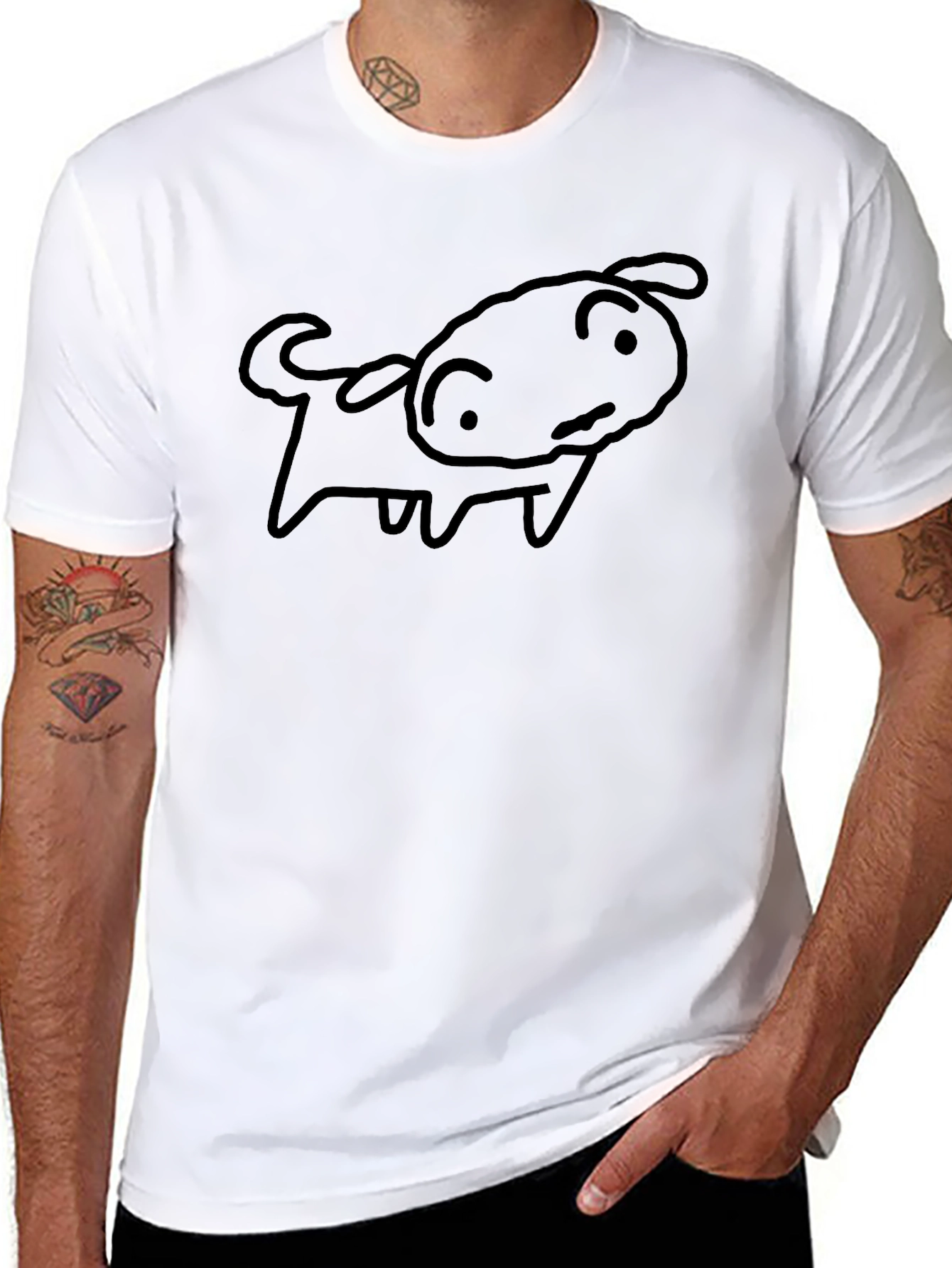 Doodle Dog Black T-Shirt: Casual Comfort Unique Style