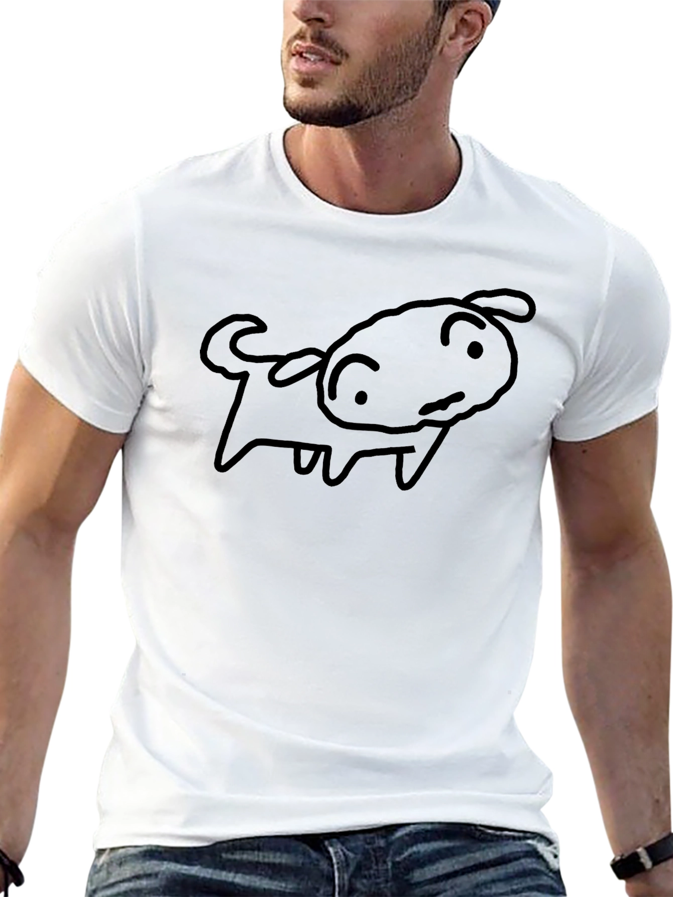 Doodle Dog Black T-Shirt: Casual Comfort Unique Style