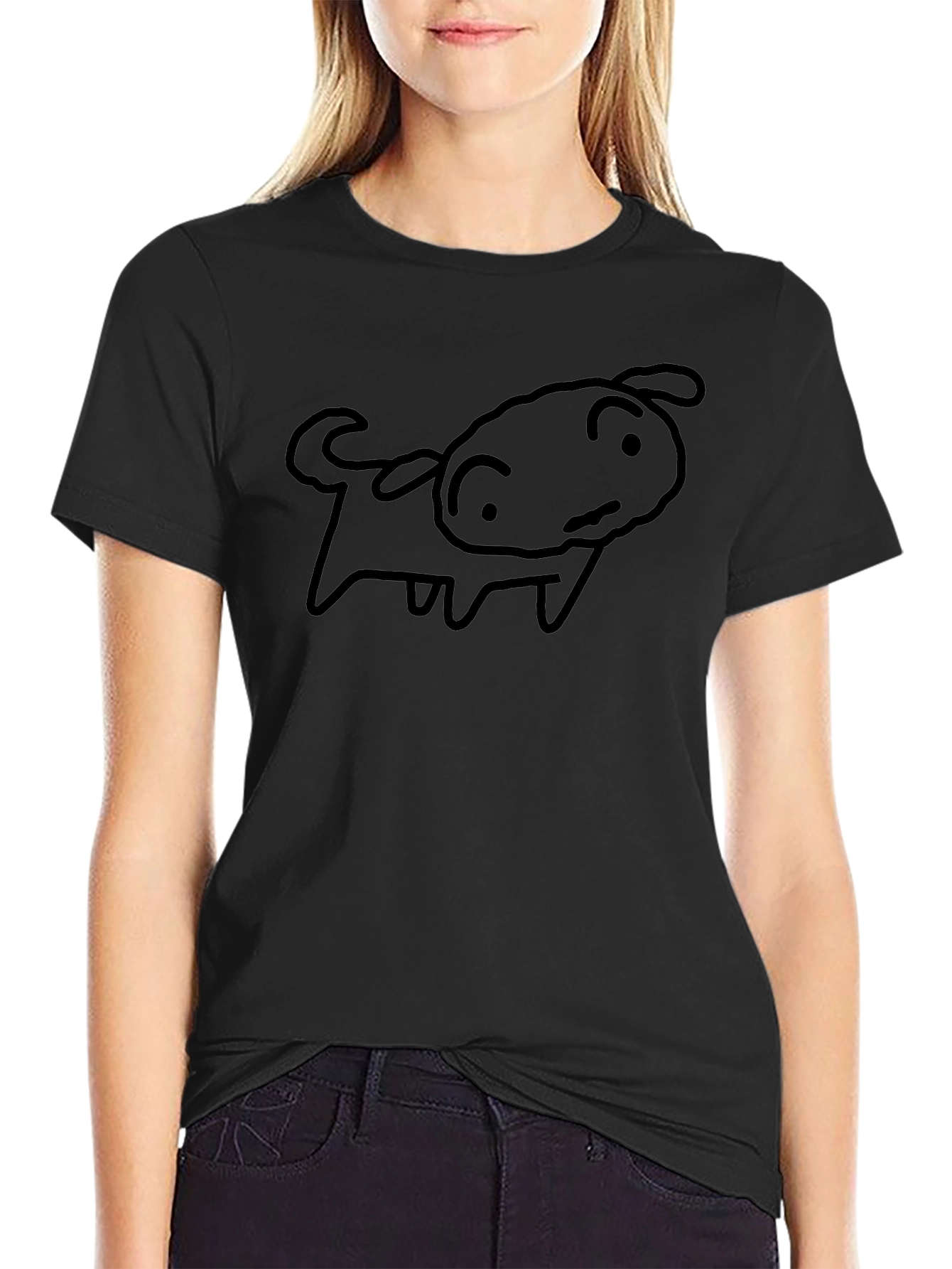 Doodle Dog Black T-Shirt: Casual Comfort Unique Style