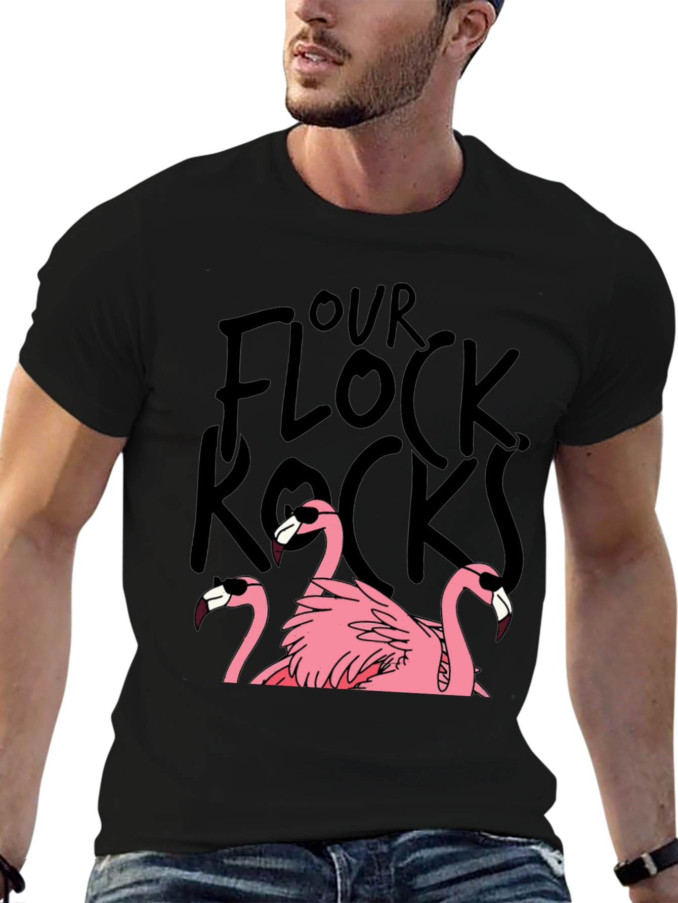 Our Flock Rocks Flamingo T-Shirt