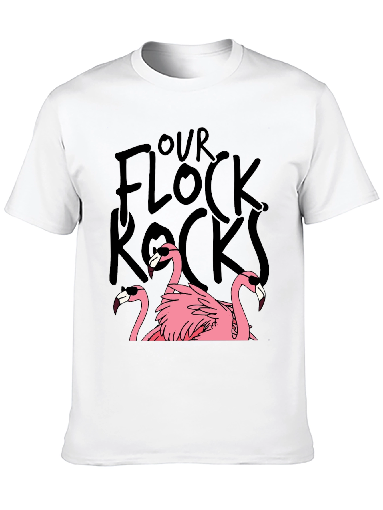 Our Flock Rocks Flamingo T-Shirt
