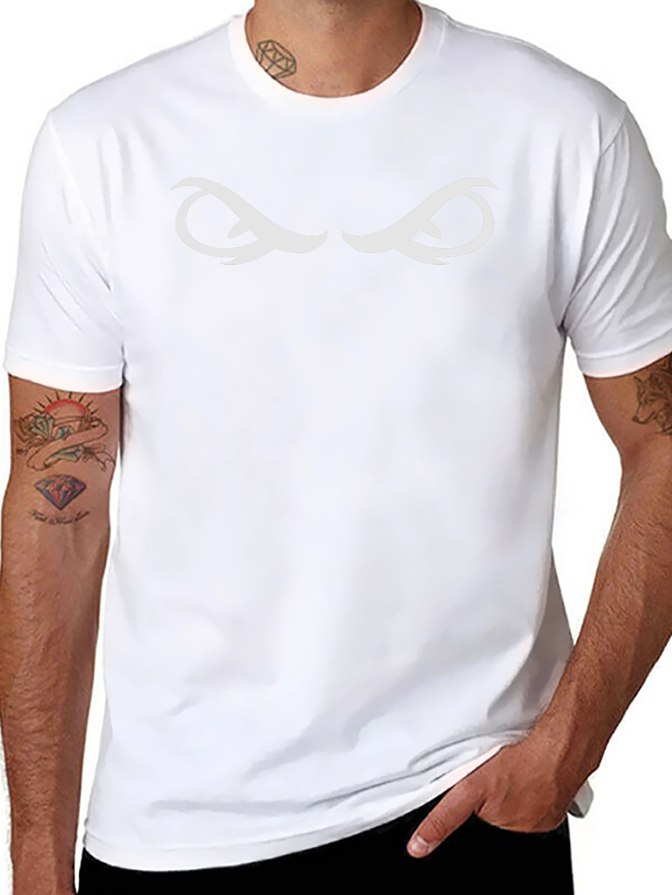 Mens Black T-Shirt with Intriguing Eye Design